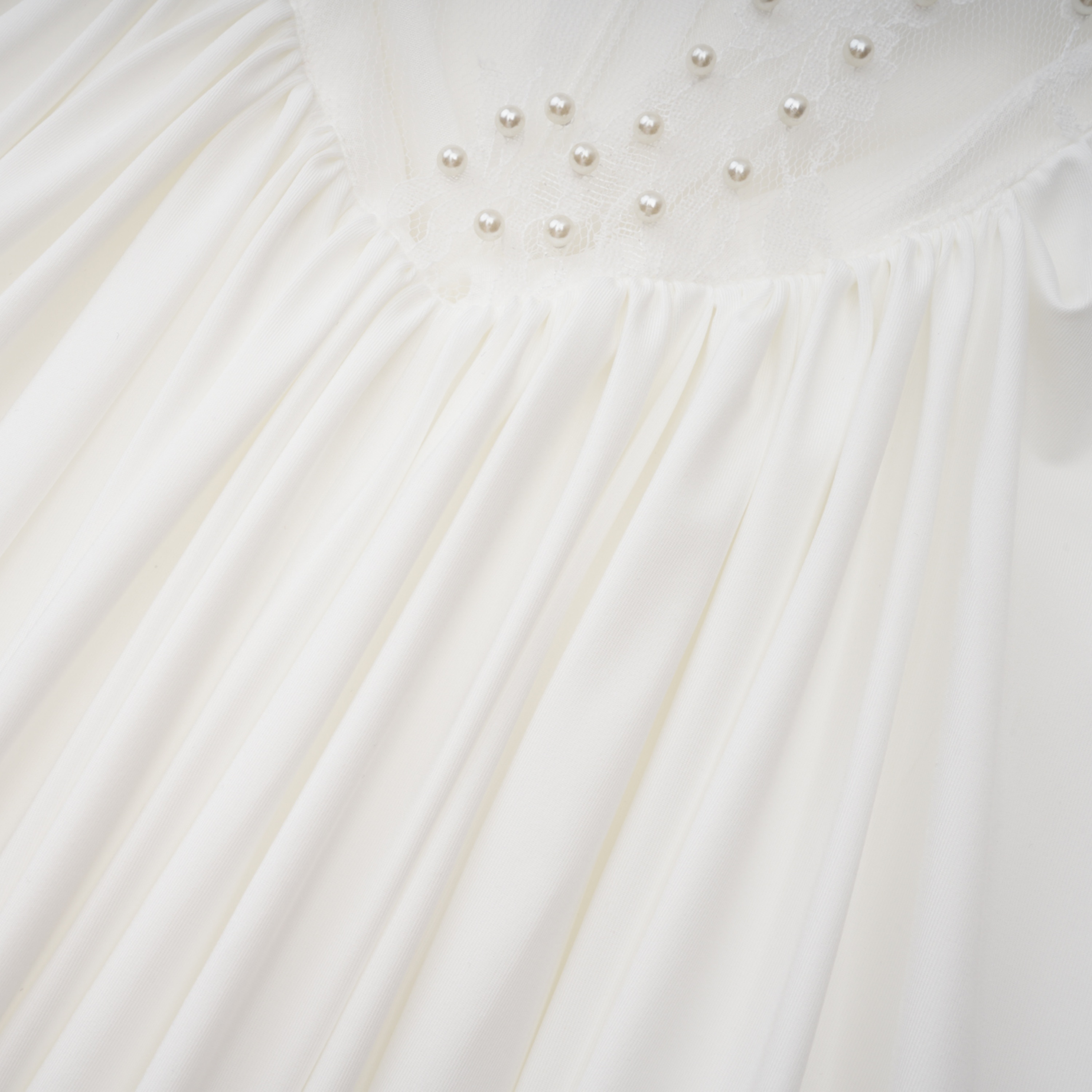 Gioconda White Off Shoulder Maxi Dress with Lace Panels
