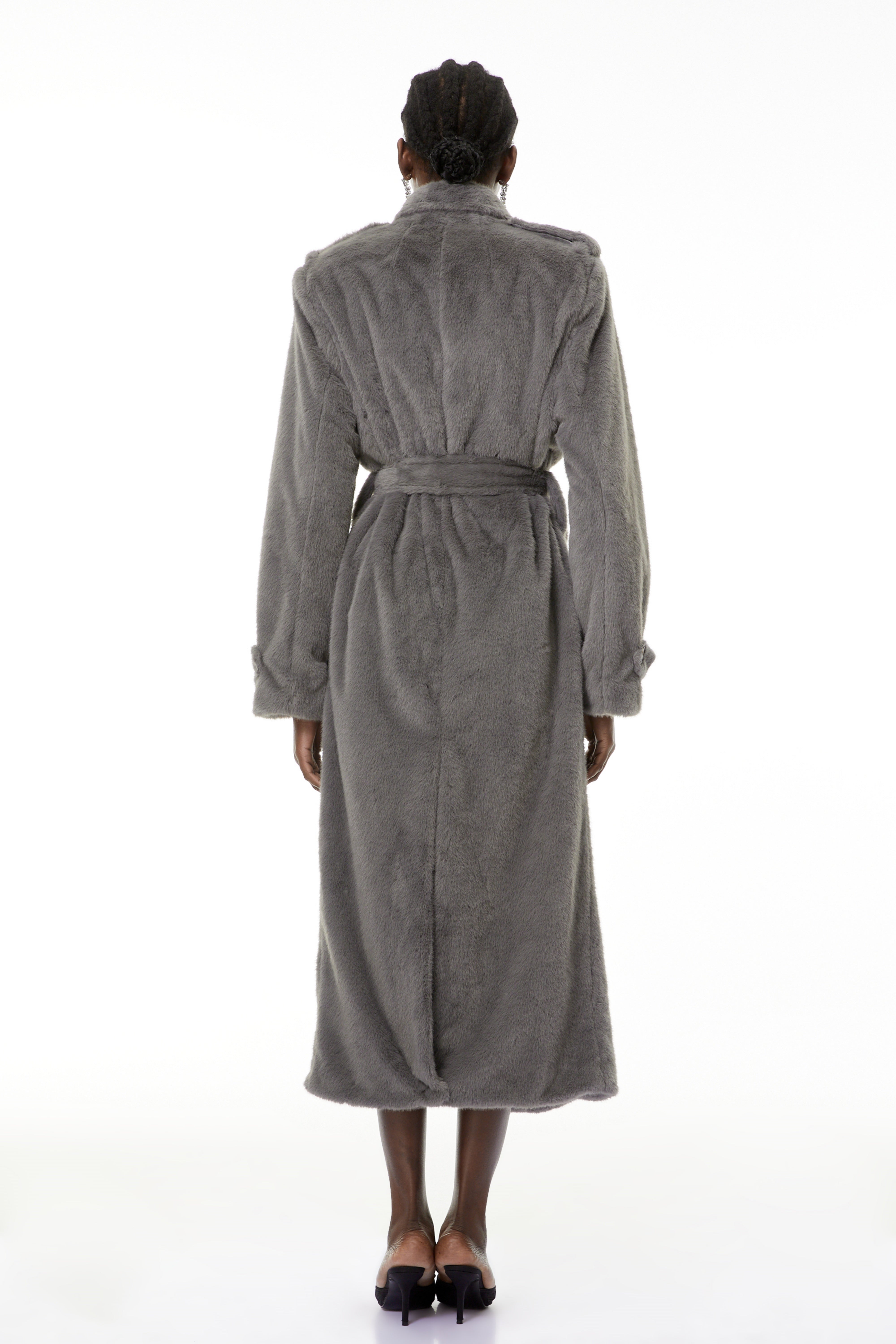 Gugulethu Grey Faux Fur Long Coat (Final Sale-US Only)