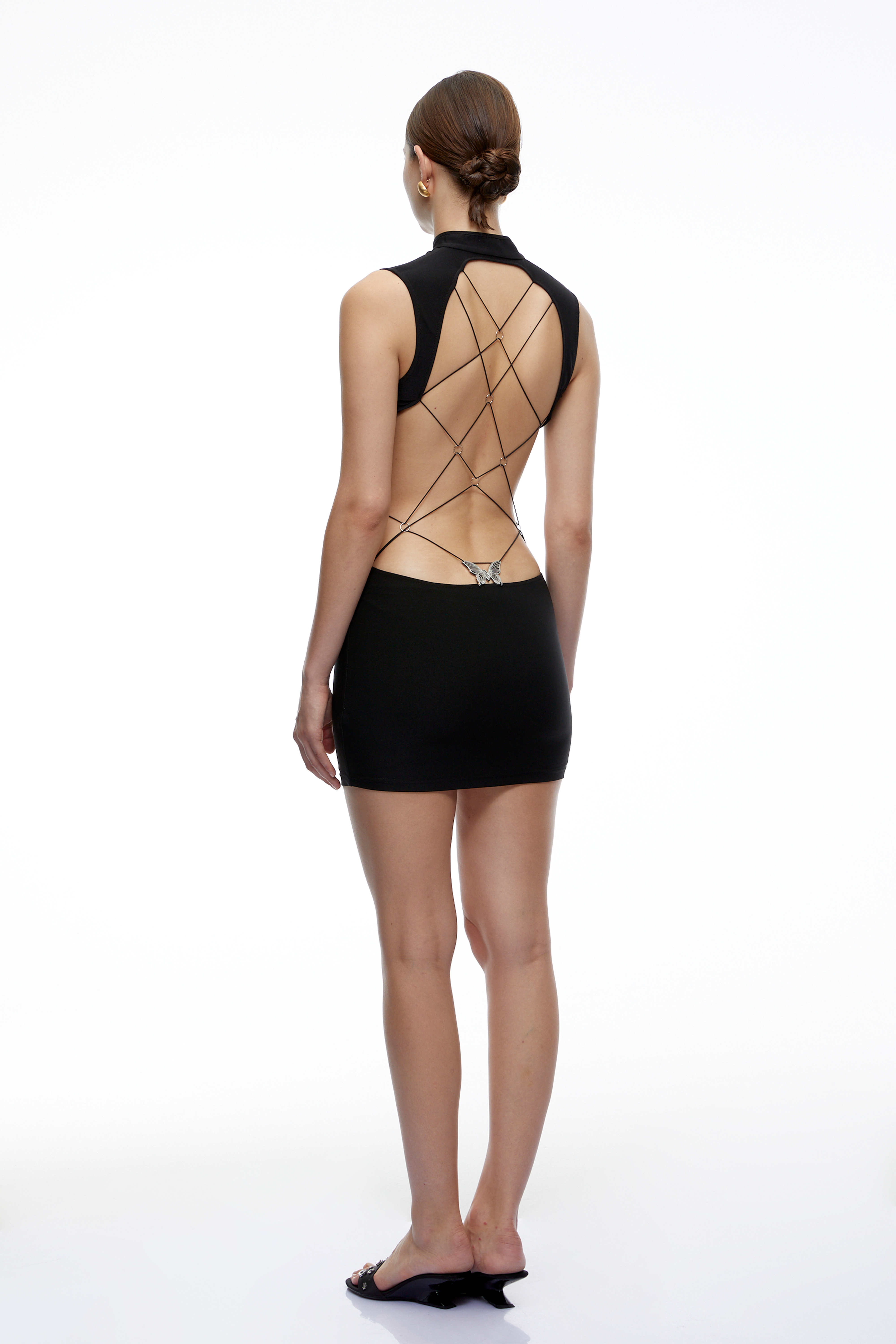 Gwendolen Black Cut-Out Open Back Mini Dress