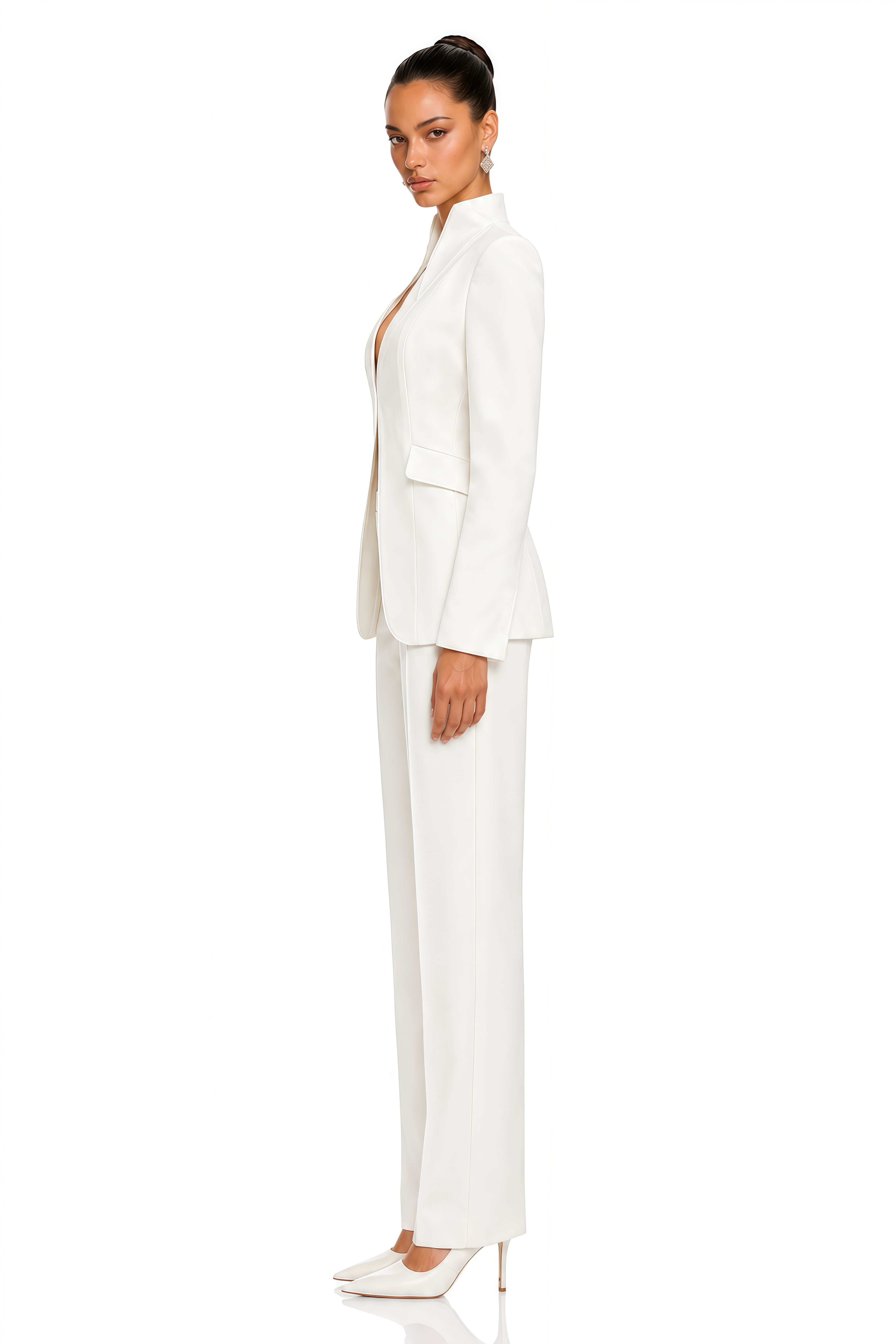Helena White Structured Blazer Jacket