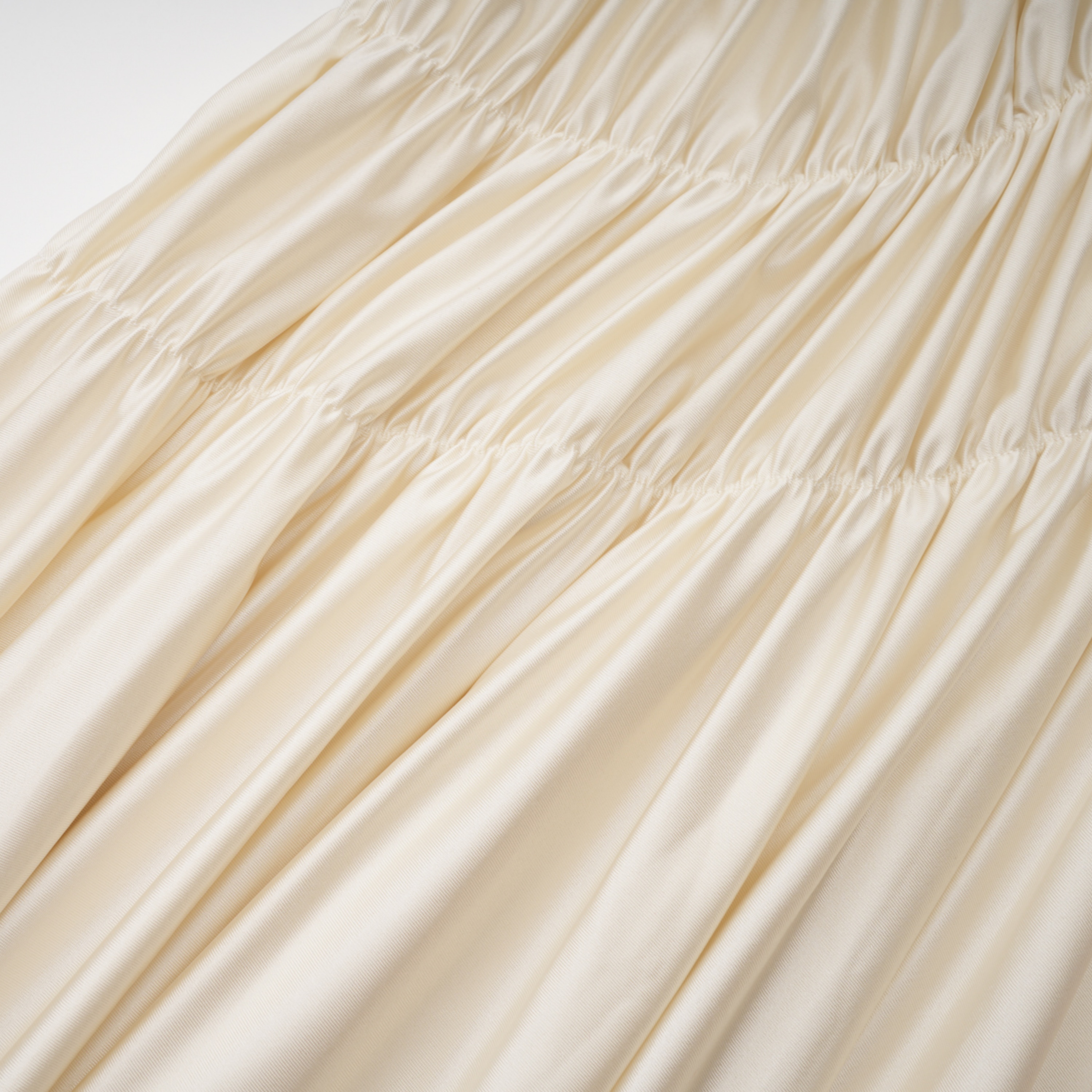 Hestia Champagne Ruched Asymmetrical Maxi Dress