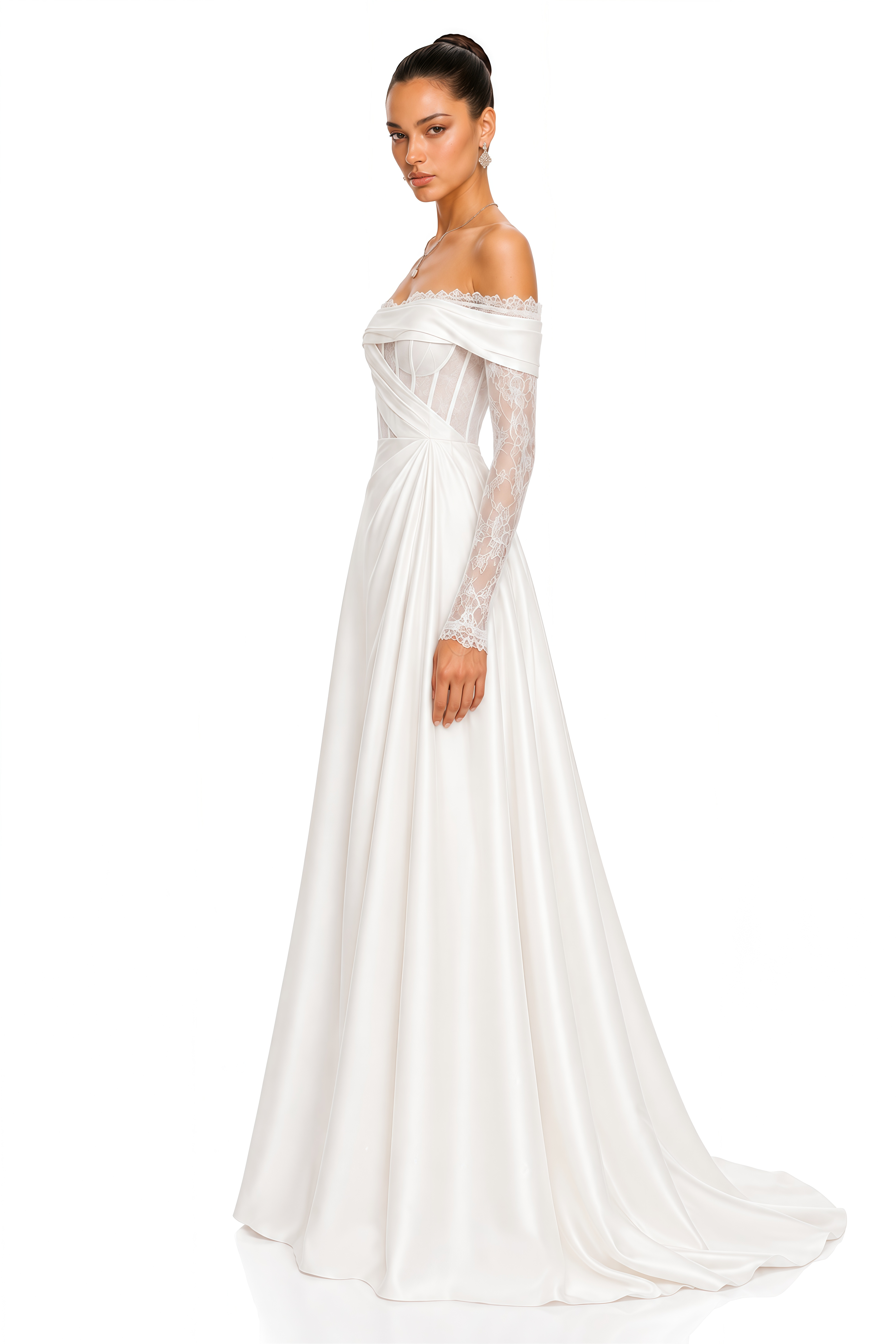 Hilda White Lace Off-Shoulder Maxi Dress