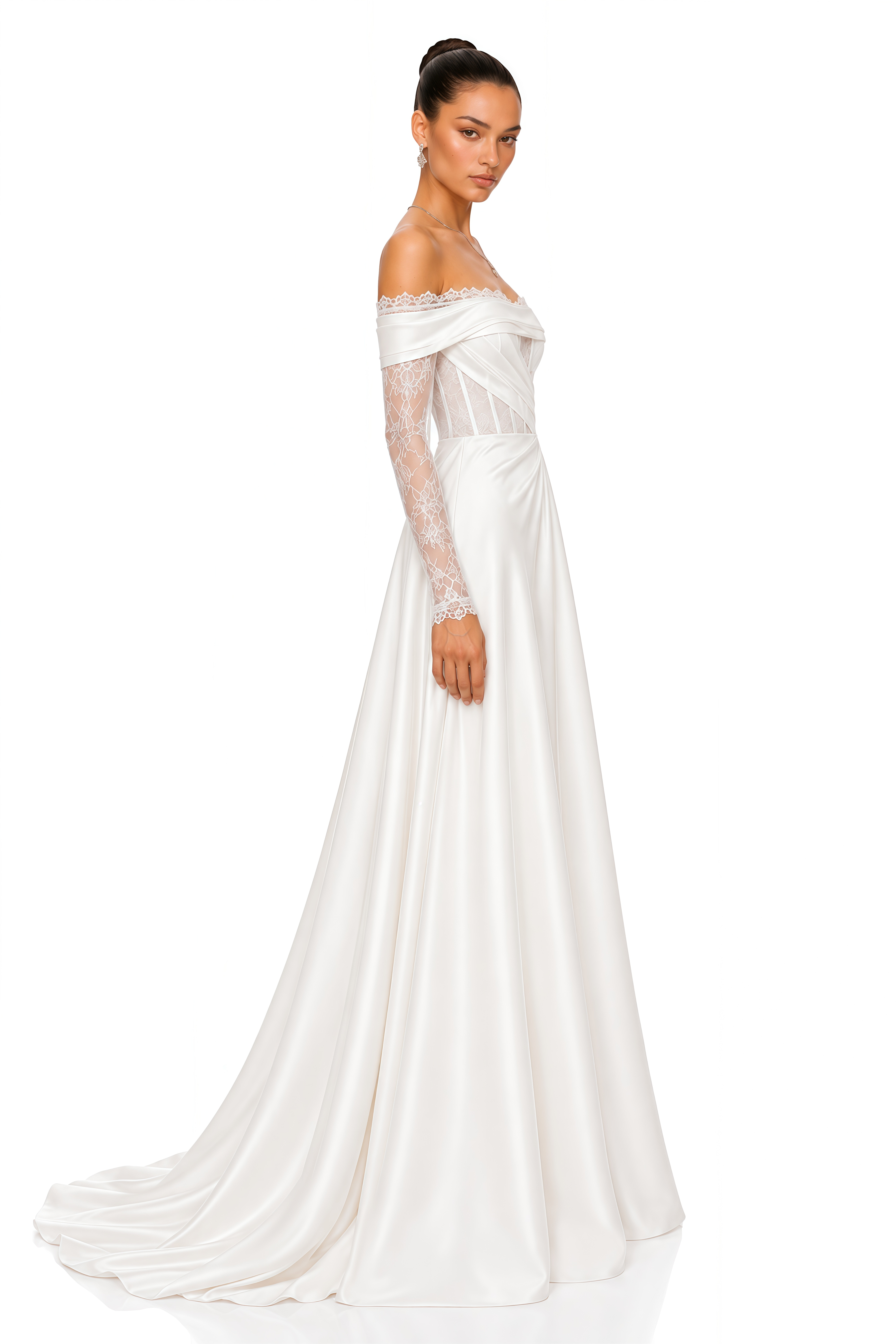 Hilda White Lace Off-Shoulder Maxi Dress