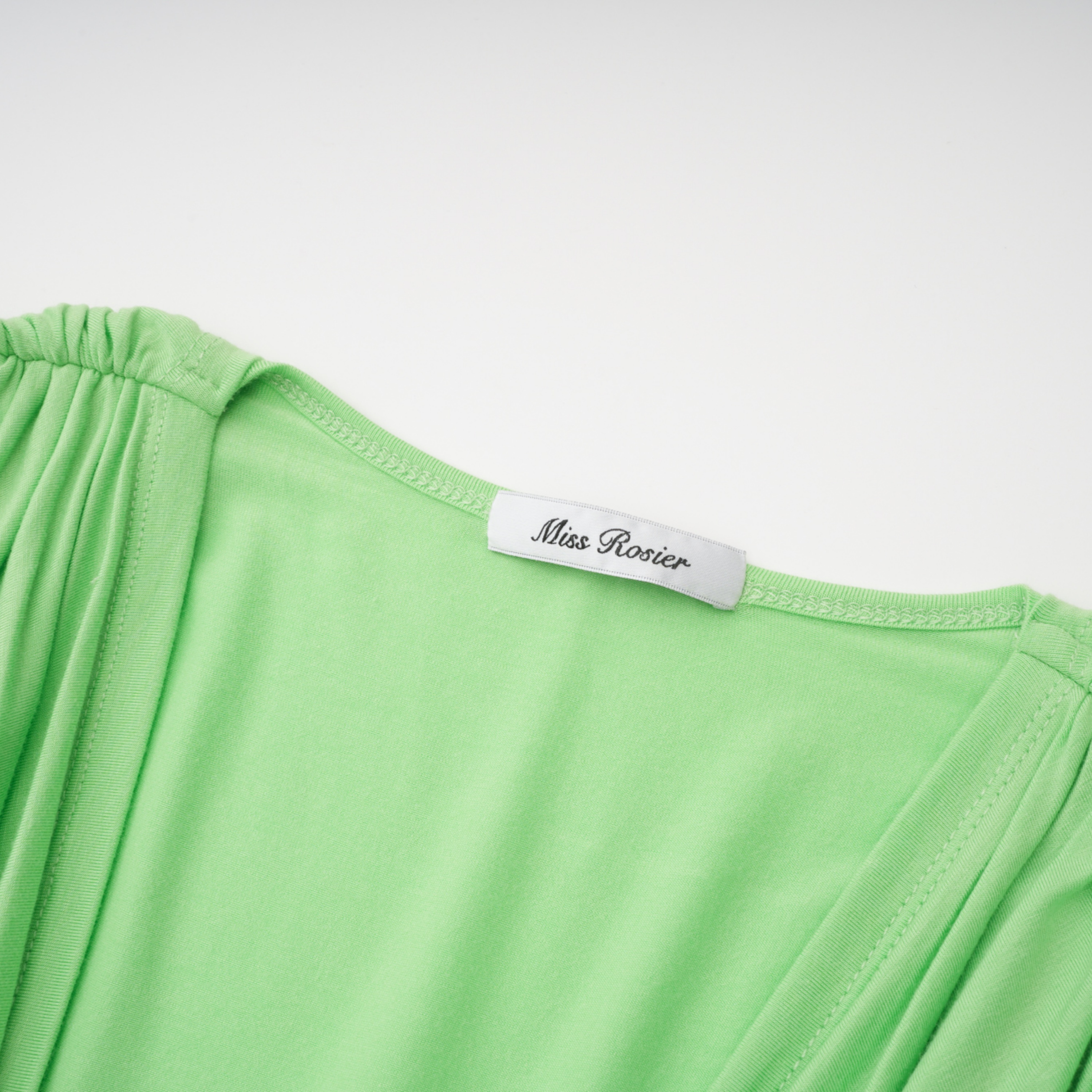 Idalina Green Cross Front Ruched Top & Skirt Set