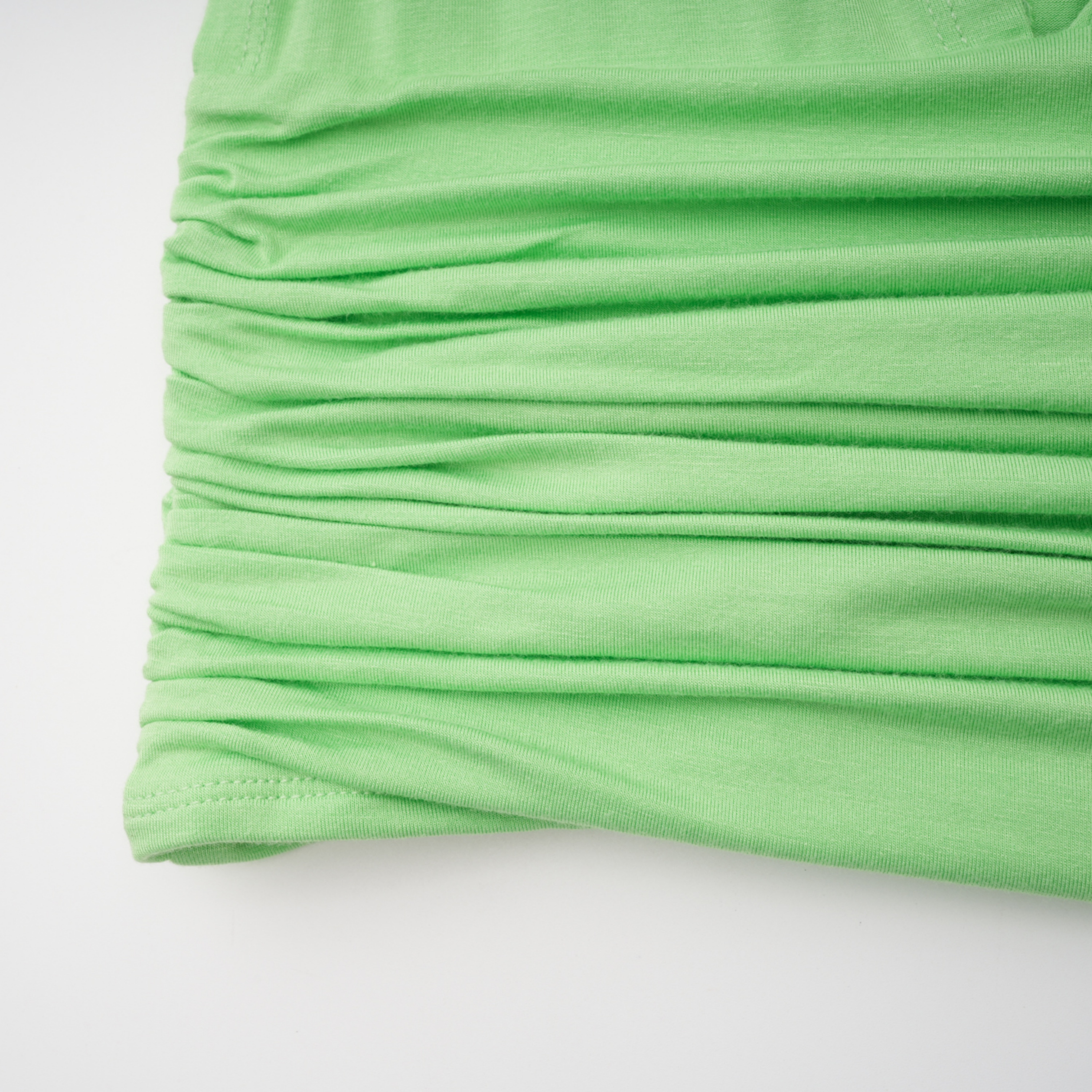 Idalina Green Cross Front Ruched Top & Skirt Set