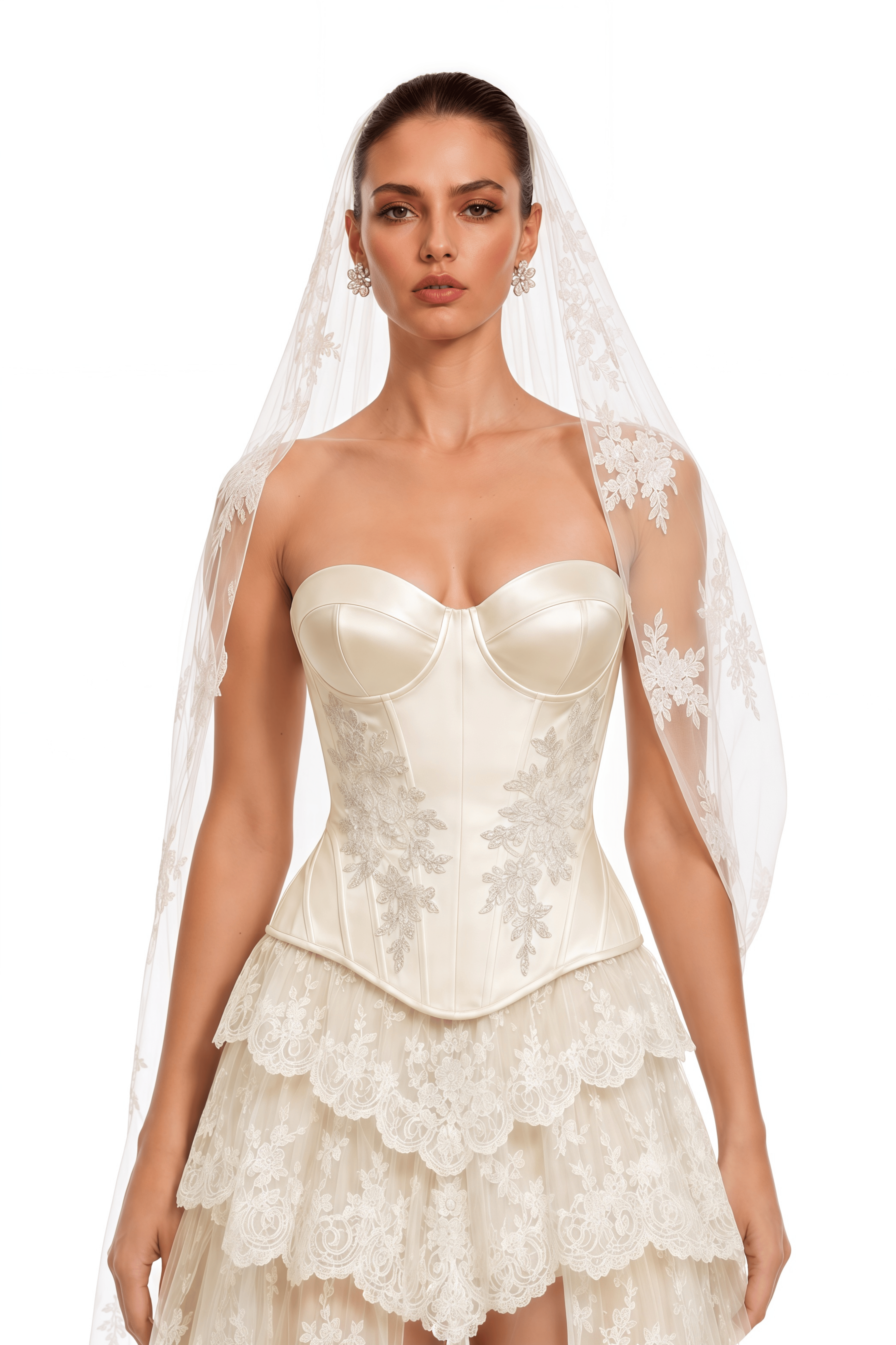 Isabella White Lace Corset Top & Maxi Skirt Set