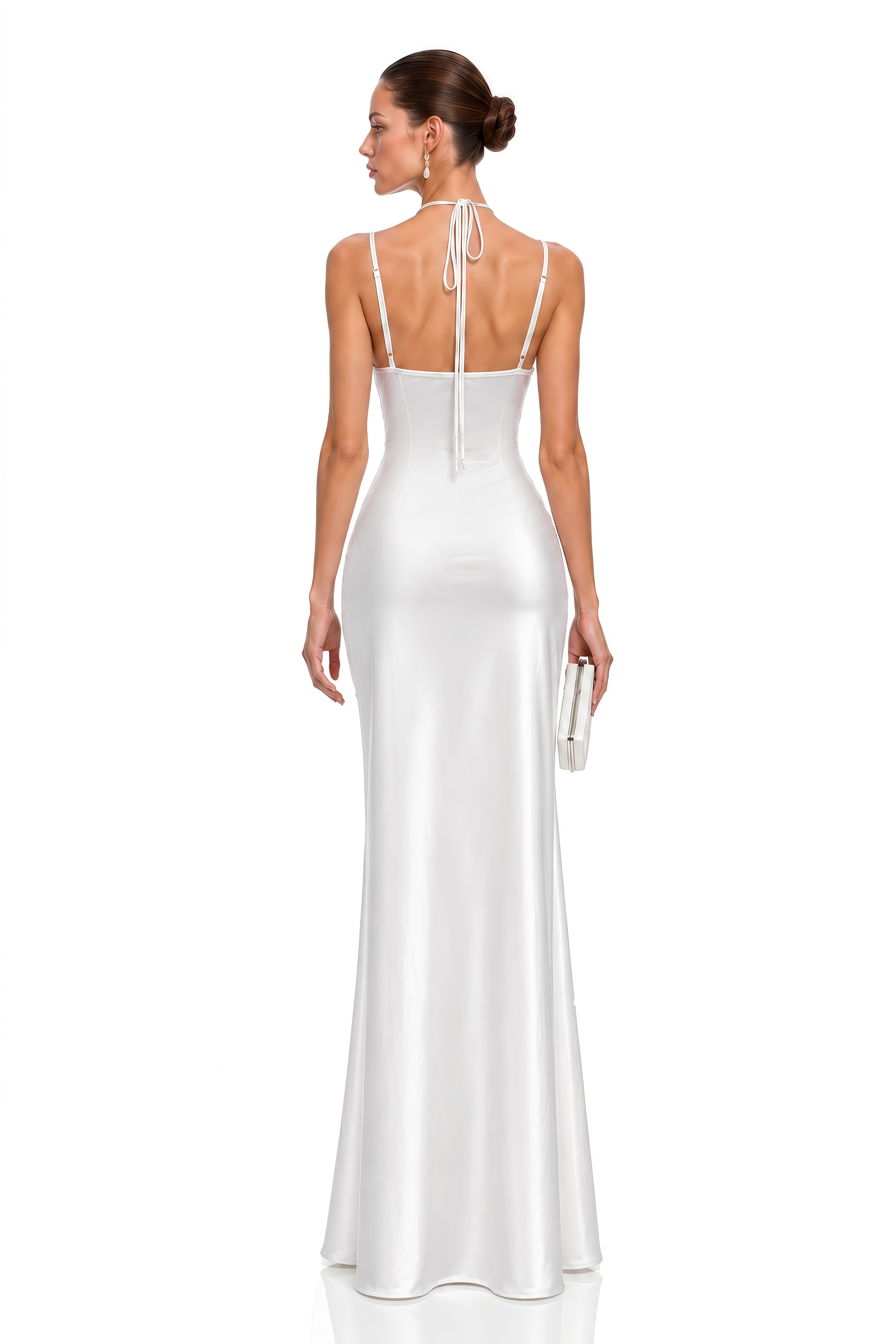 Avielle White Lace Halterneck Maxi Dress