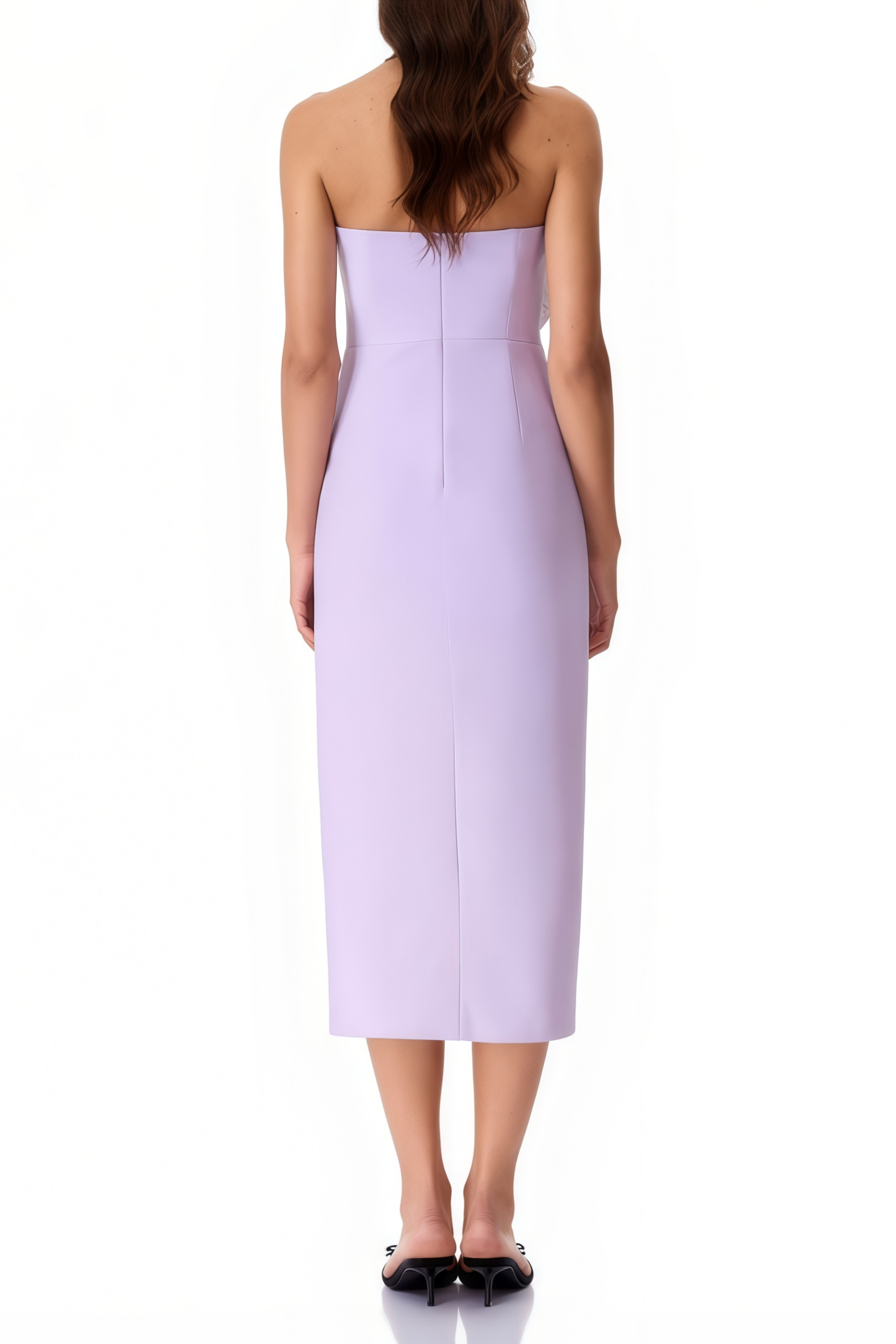 Jacqueline Purple Floral Appliqué Midi Dress (Final Sale-US Only)