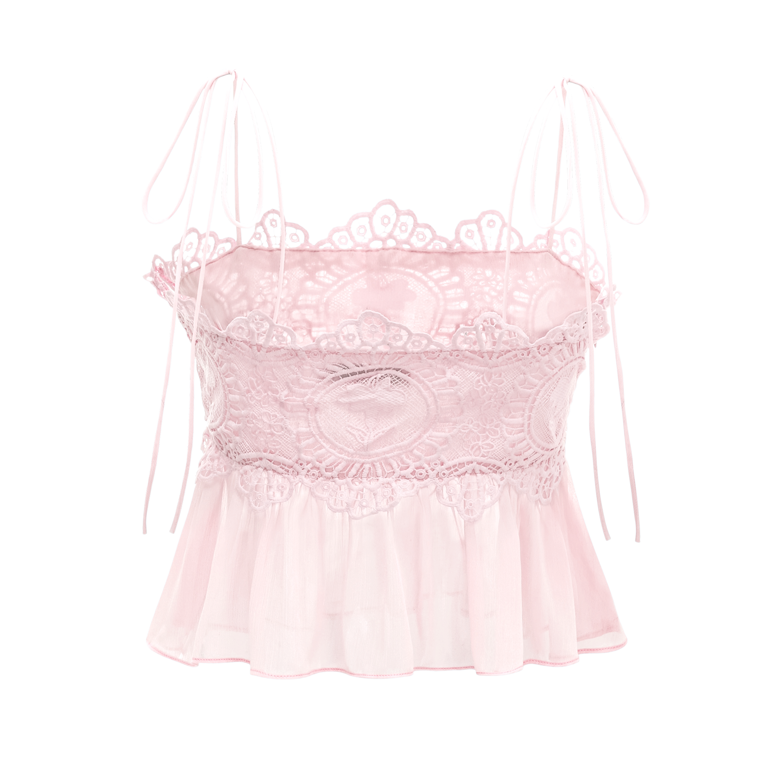 Kamila Pink Lace Trim Ruched Top & Trouser Set – Miss Rosier