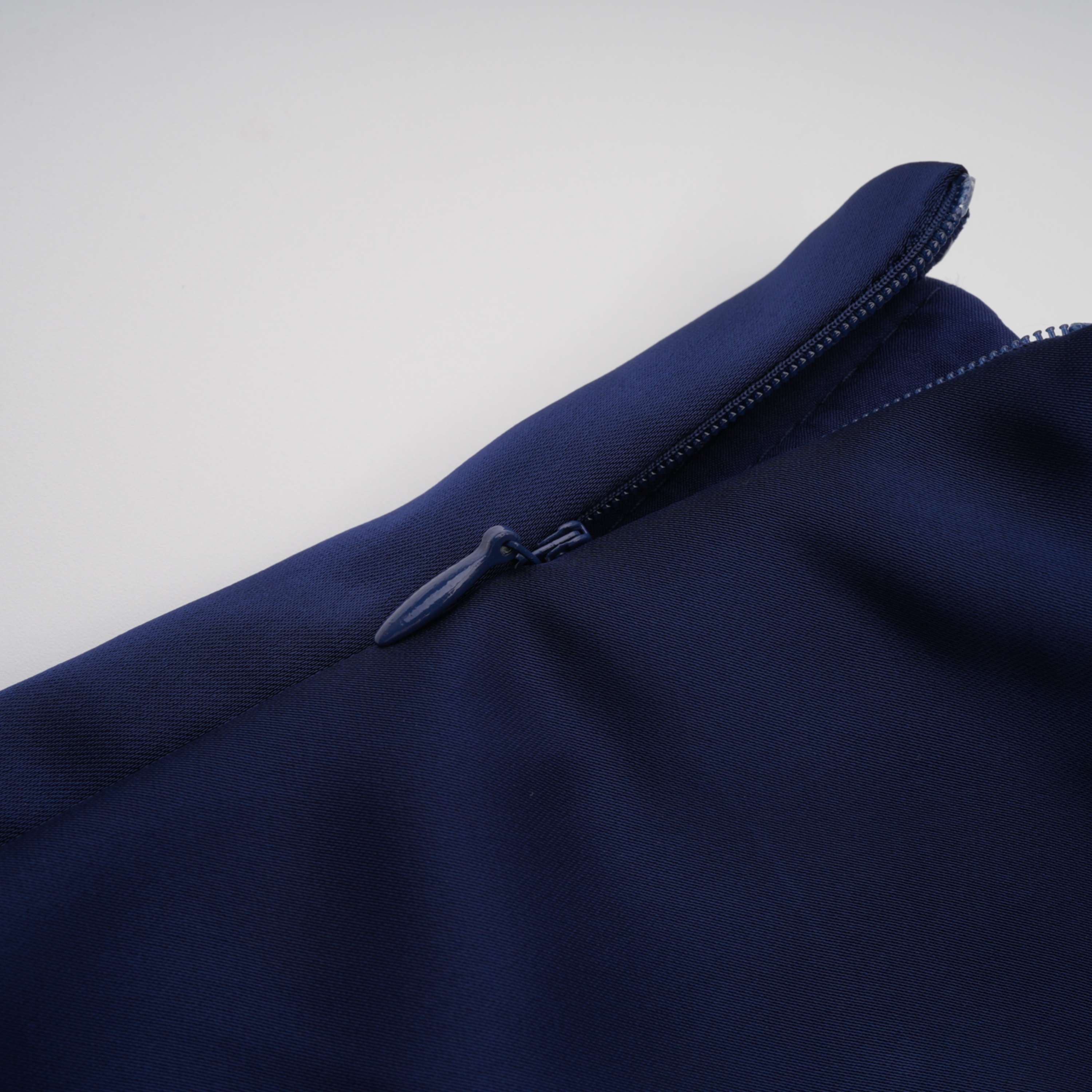 Kerttu Navy Blue Ruched Maxi Dress with Asymmetrical Sleeves