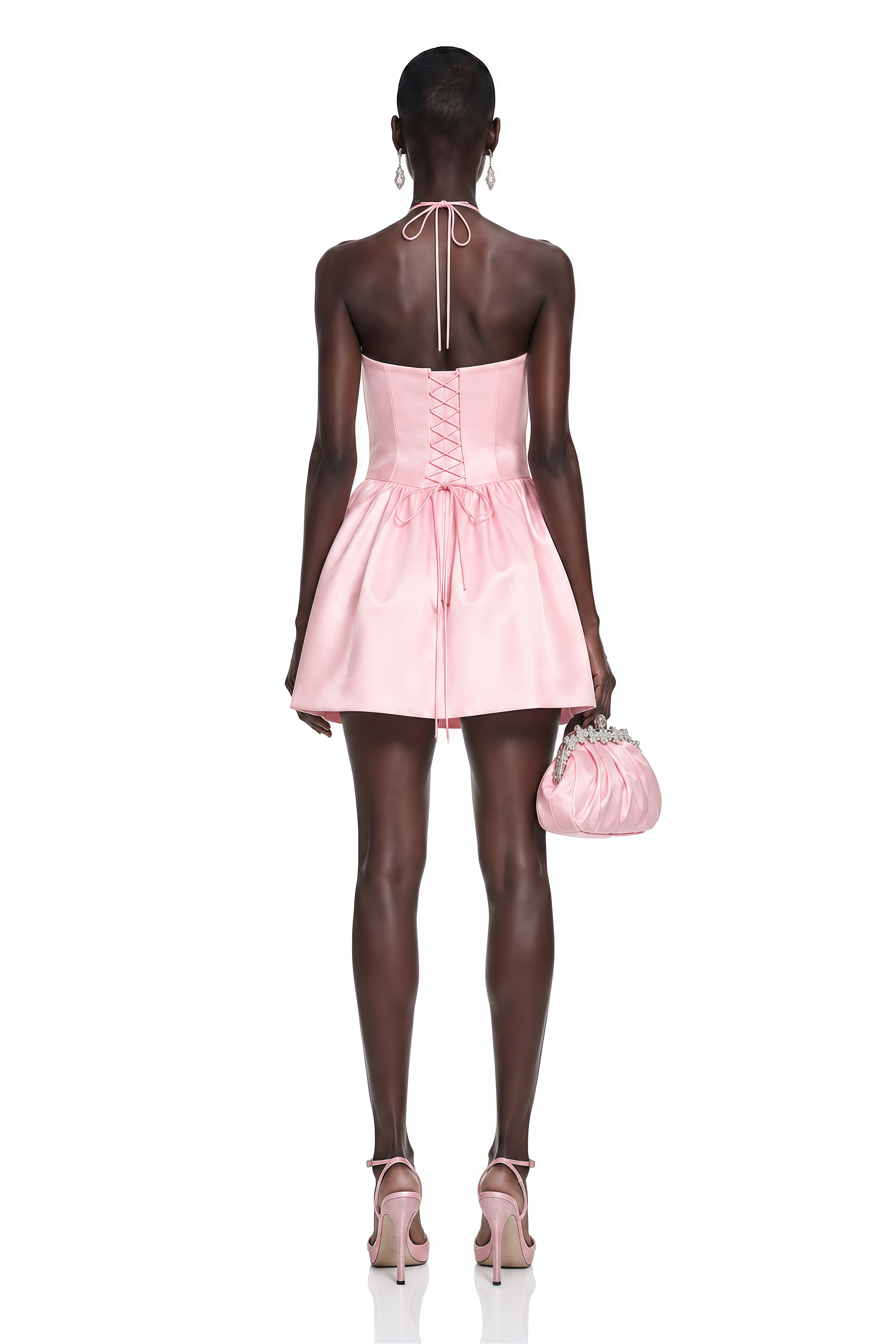 Layla Pink Lace Panel Mini Dress
