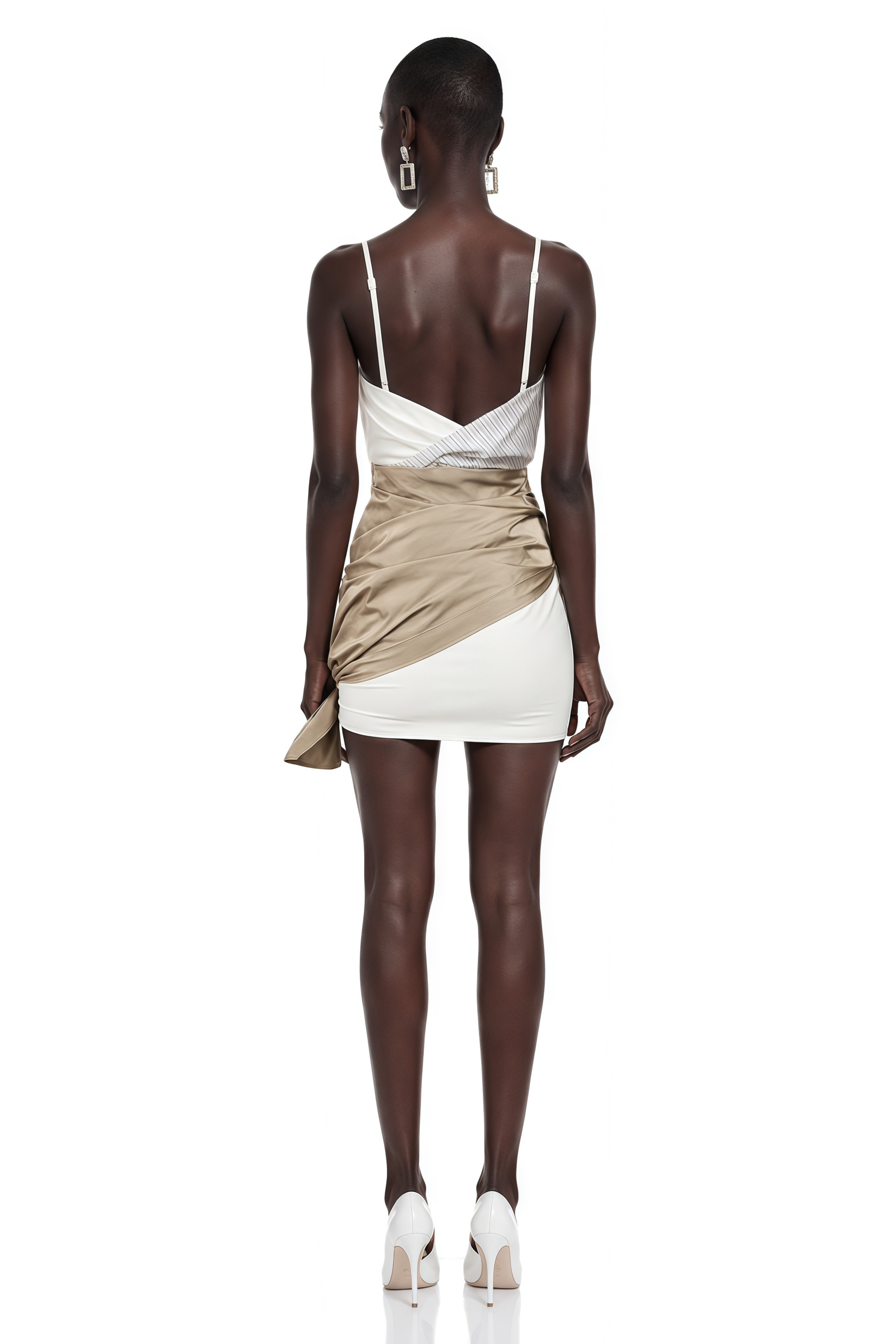 Linette Khaki Wrap Asymmetrical Mini Dress