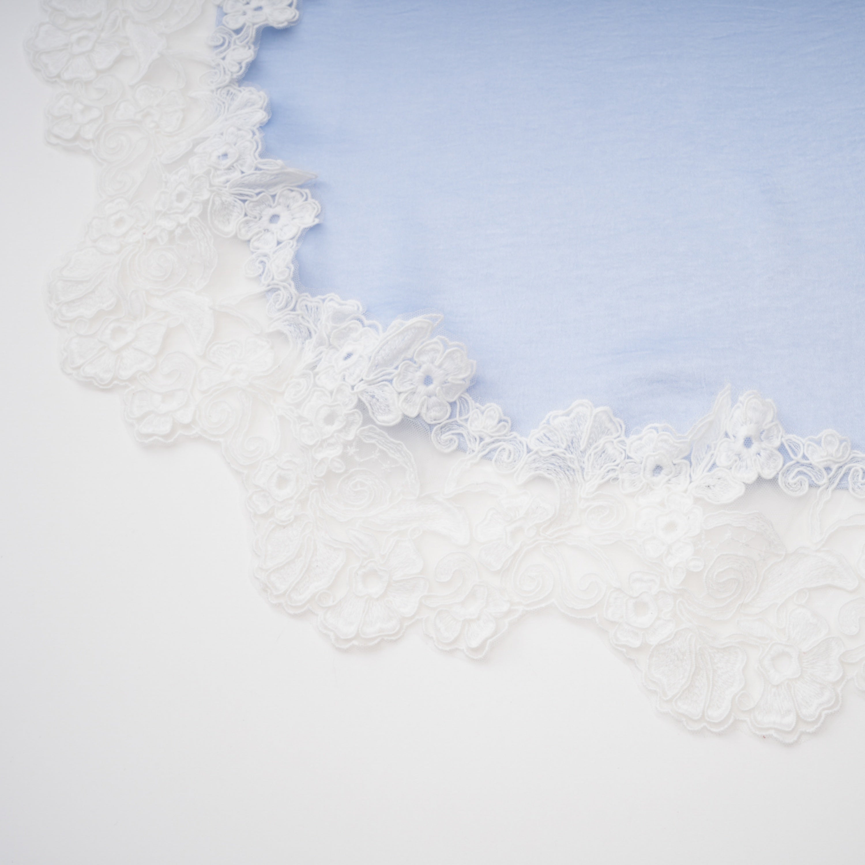 Lola Blue Off Shoulder Asymmetrical Maxi Dress with Lace Trim