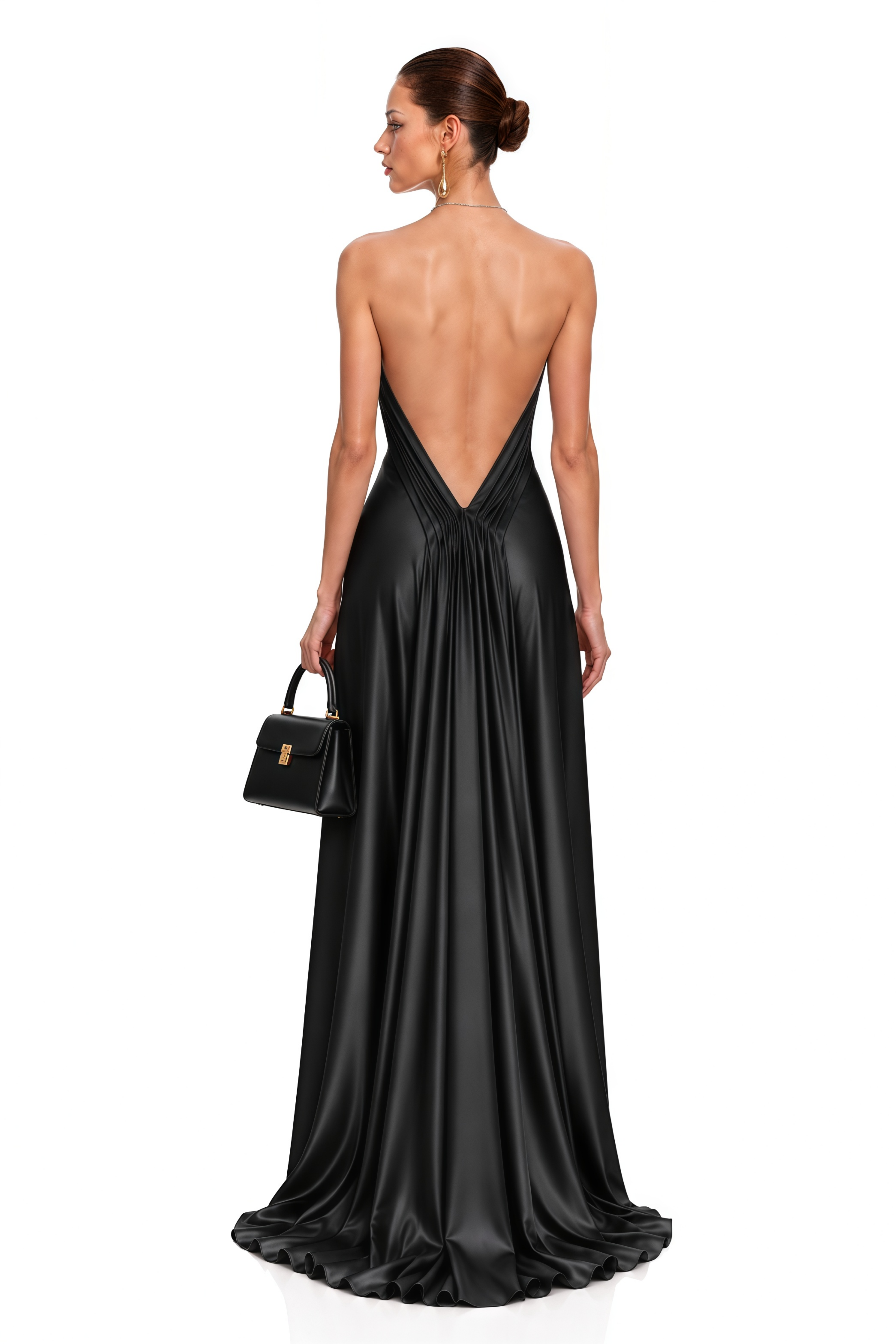 Lorelei Black Halterneck Draped Maxi Dress