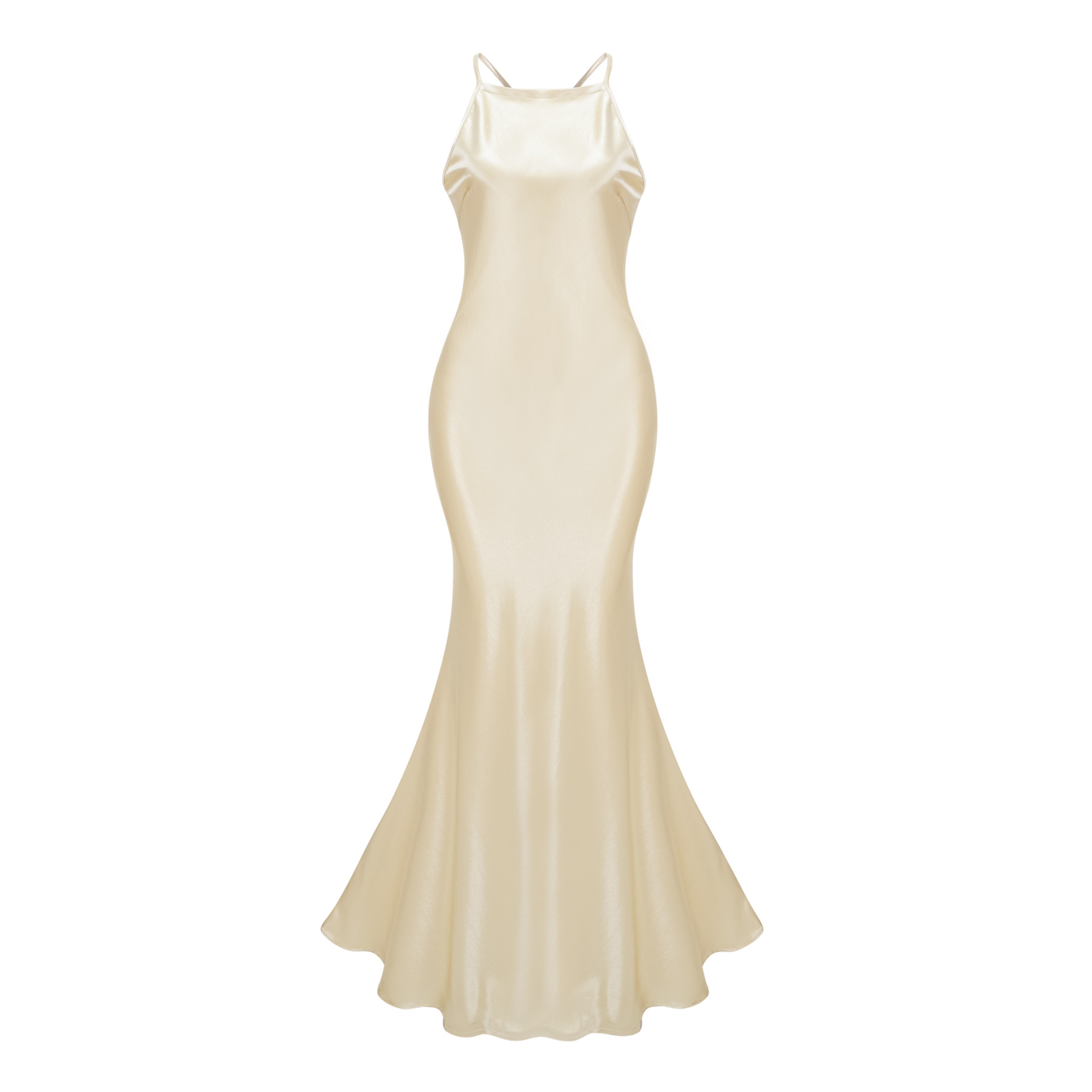 gold backless maxi dress Loviatar Satin – Miss Rosier pale yellow silk dress