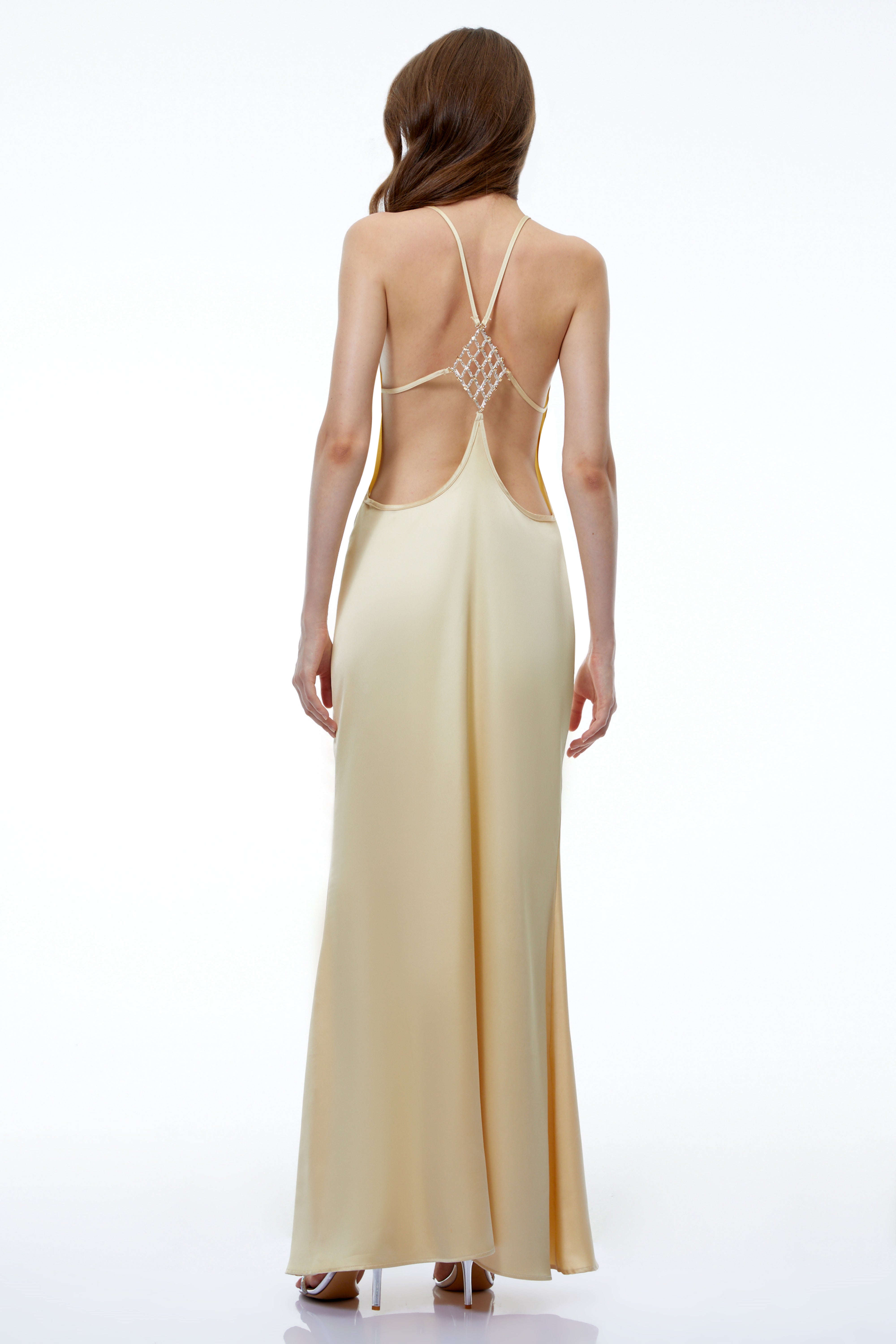 gold backless bridesmaid dress Loviatar Satin Maxi – Miss Rosier gold wedding bridesmaid dresses