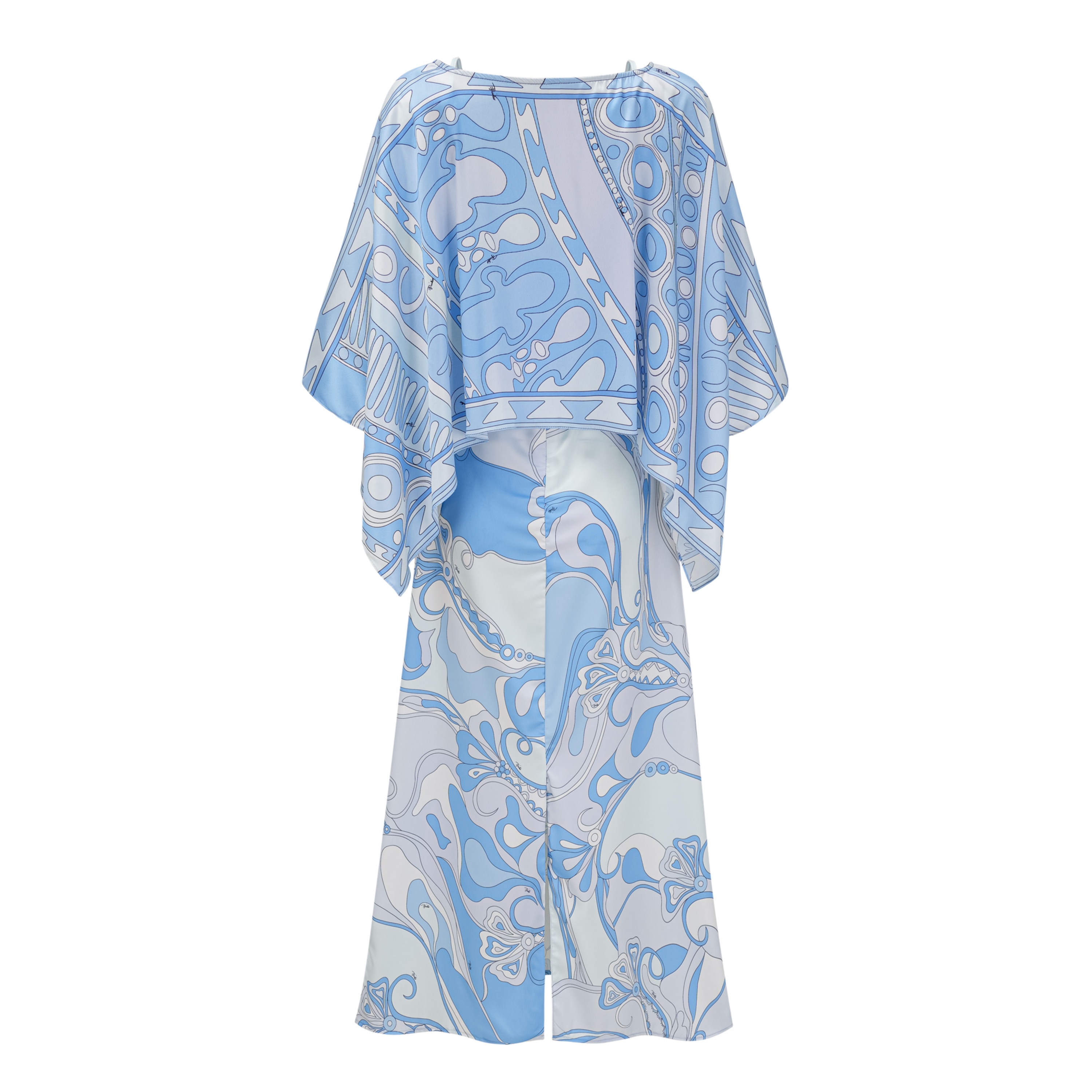 Lucasta Blue V-Neck Color Block Maxi Dress Set