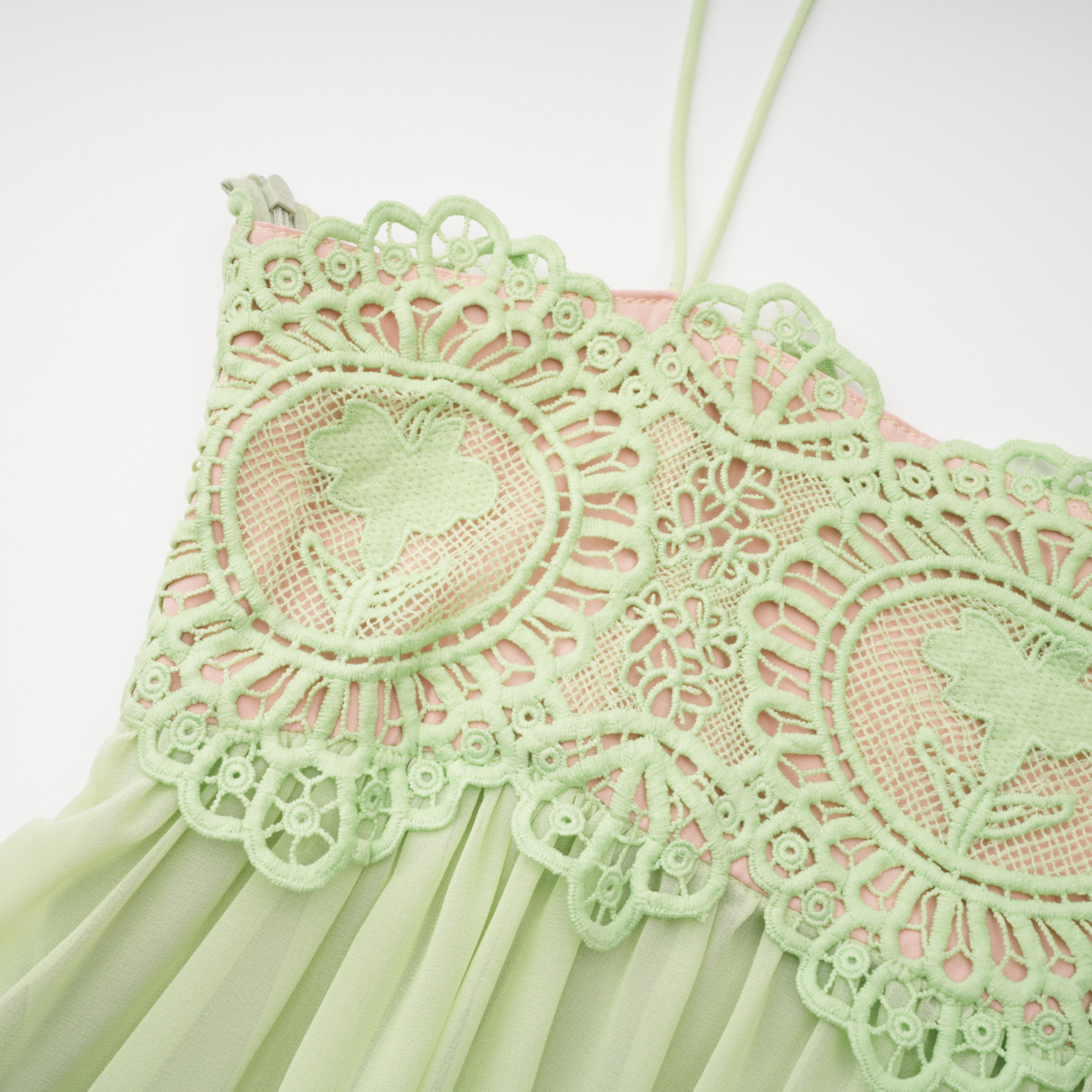 Luciana Emerald Green Sleeveless Maxi Dress with Lace Panels