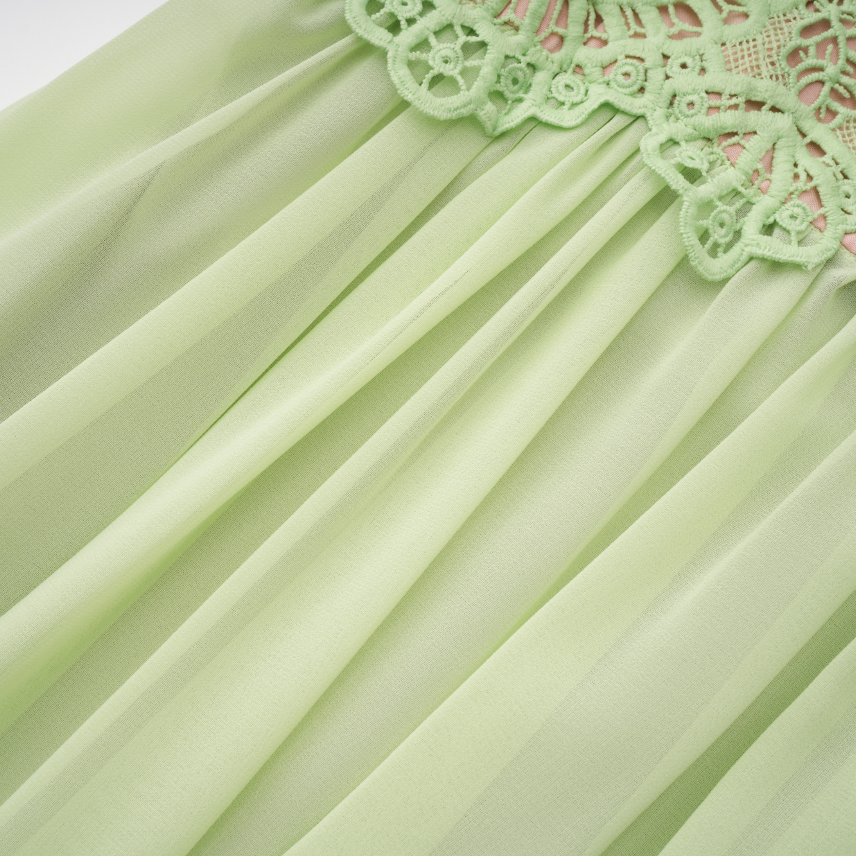 Luciana Emerald Green Sleeveless Maxi Dress with Lace Panels