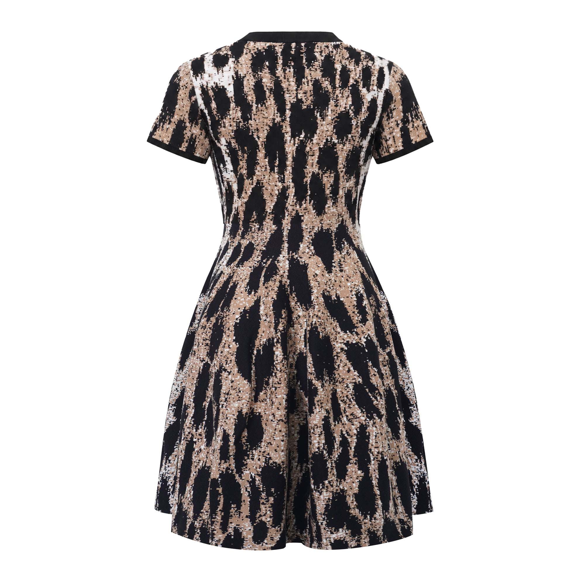 Lucie Brown Leopard Knit Mini Dress