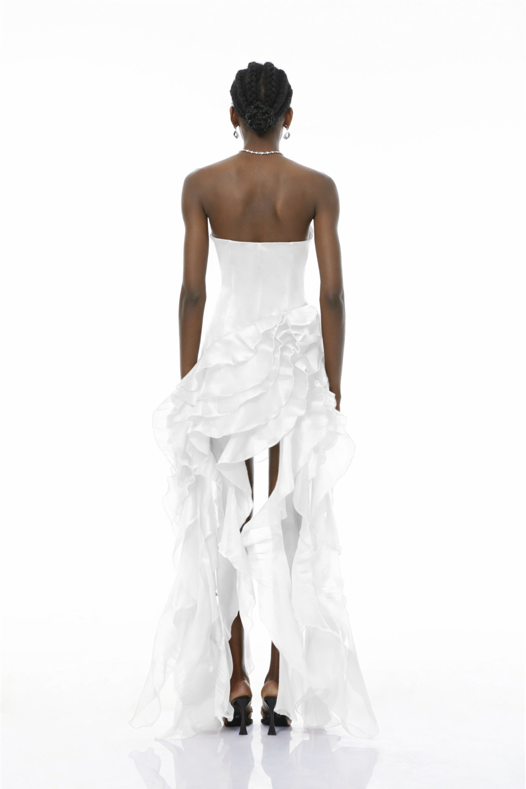 Lunetta White Strapless Ruffled Maxi Dress (Final Sale-US Only)