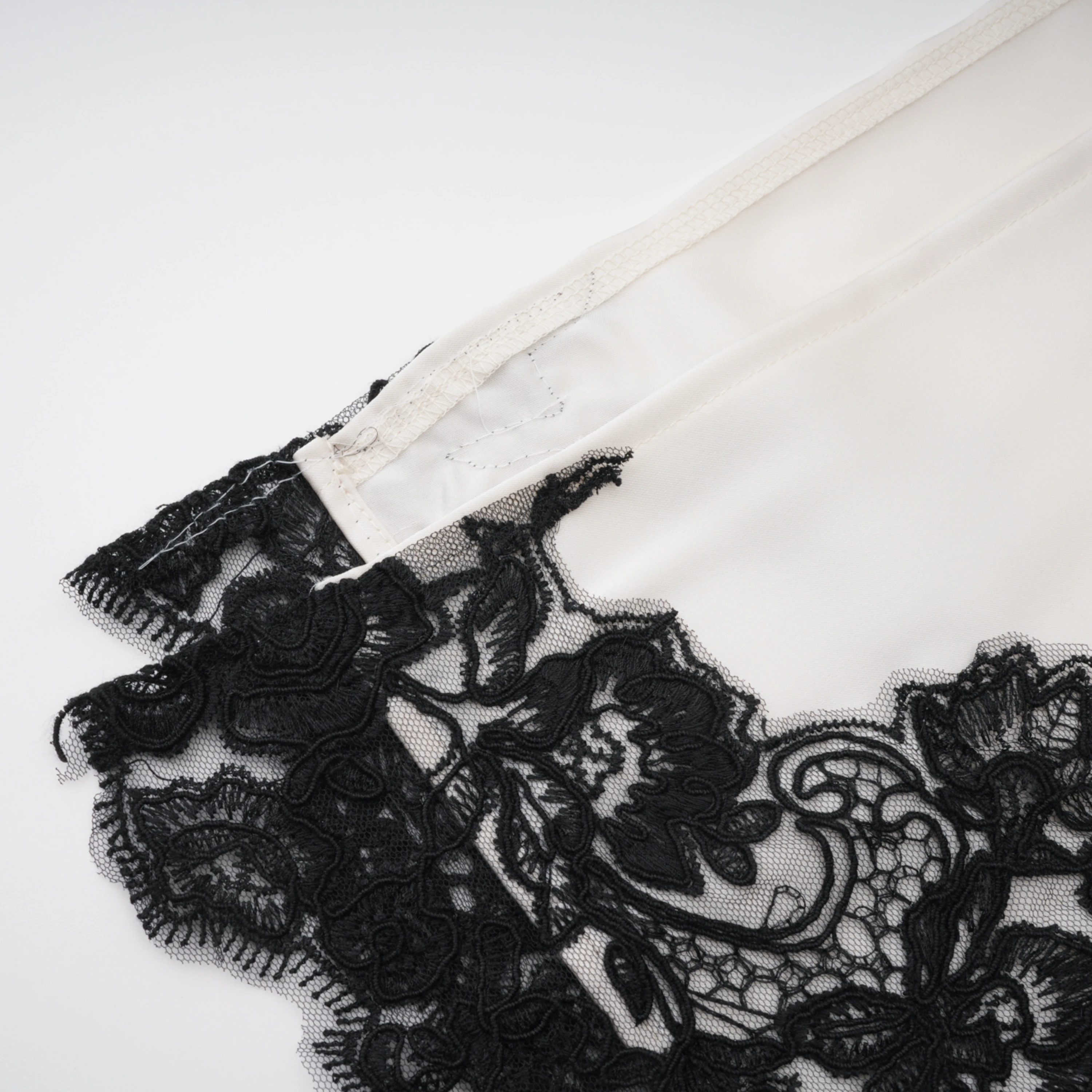 Mabel White Cape Top & Wide Leg Trousers Set with Lace Trim