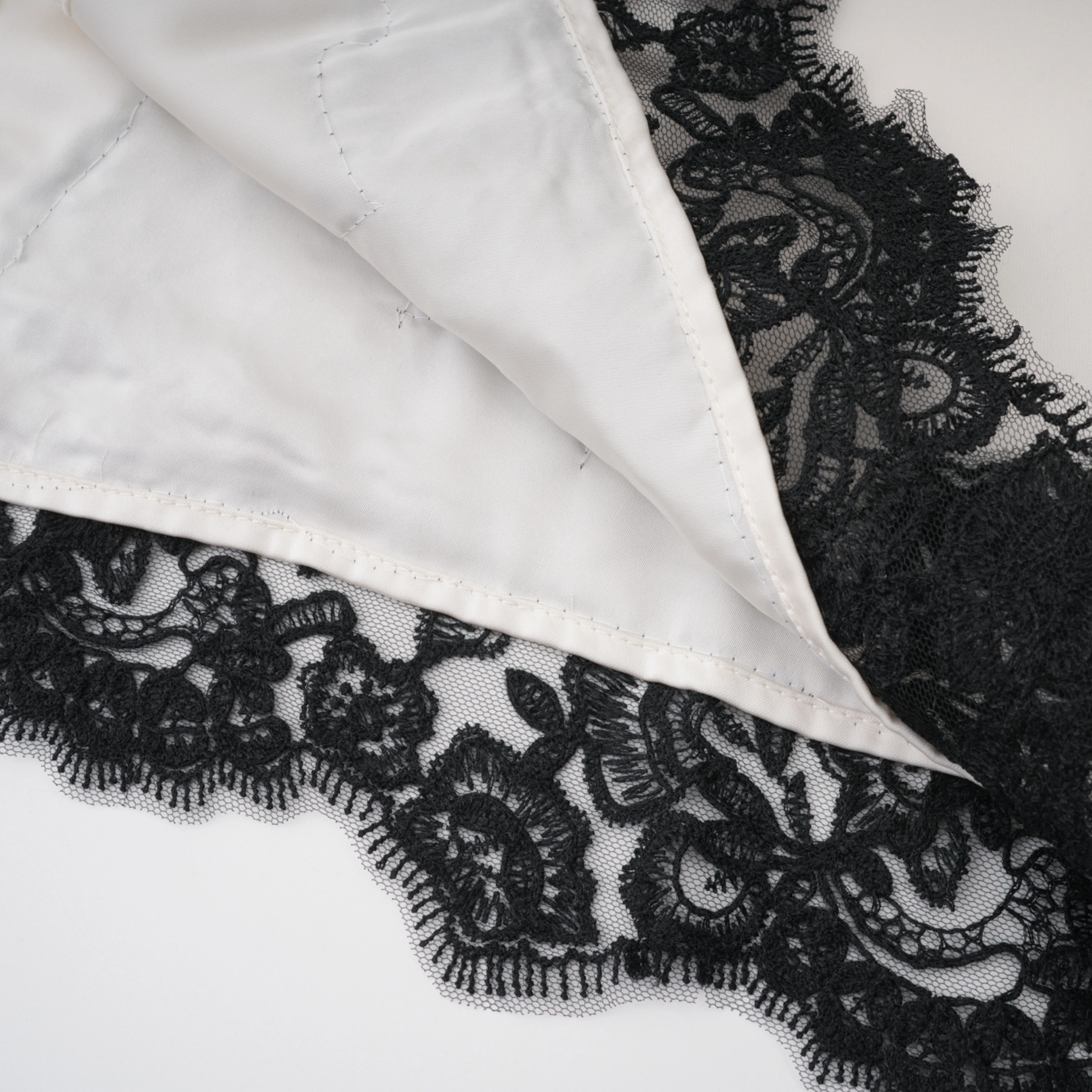 Mabel White Cape Top & Wide Leg Trousers Set with Lace Trim