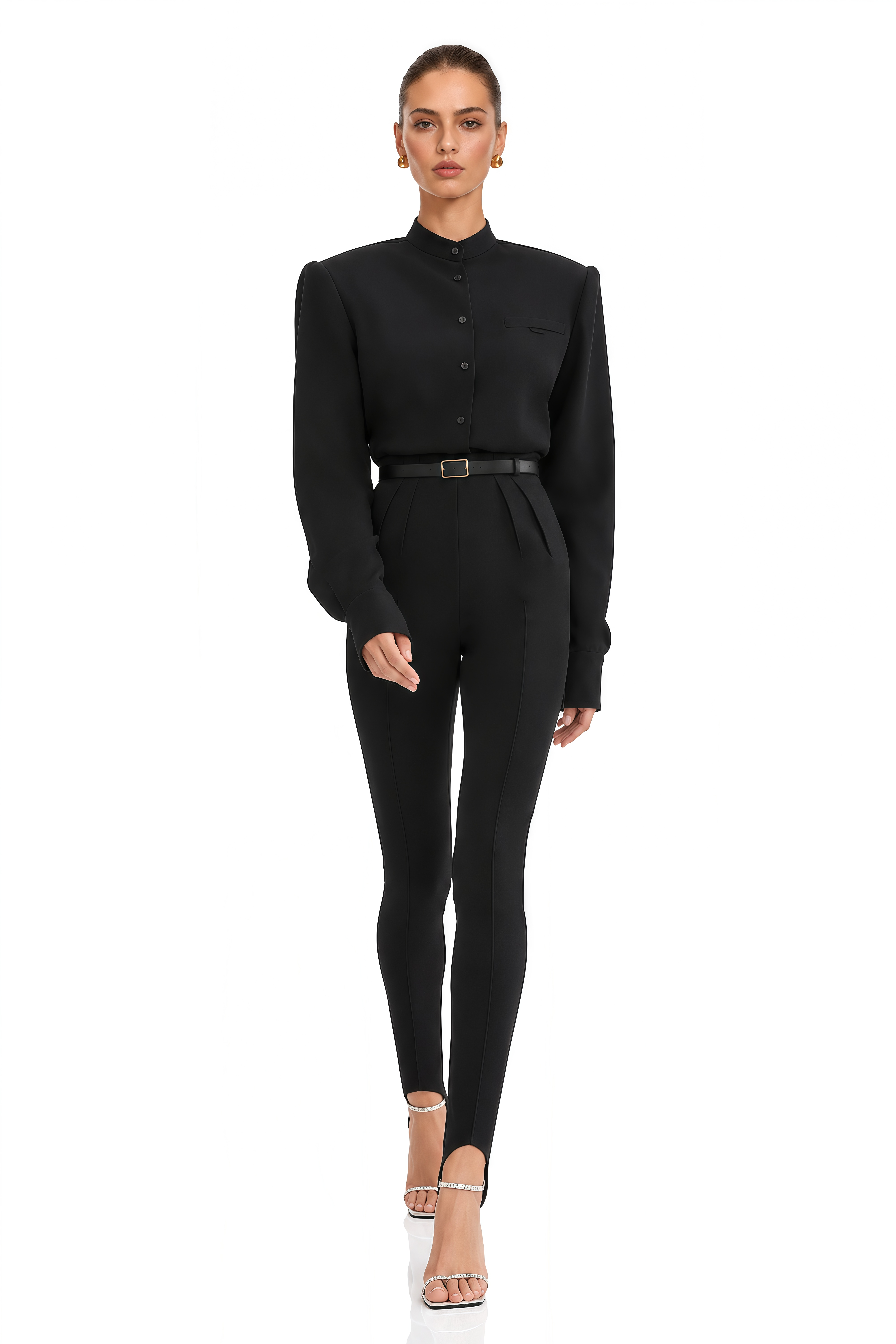 Maelle Black High Waist Sculpted Seam Leggings