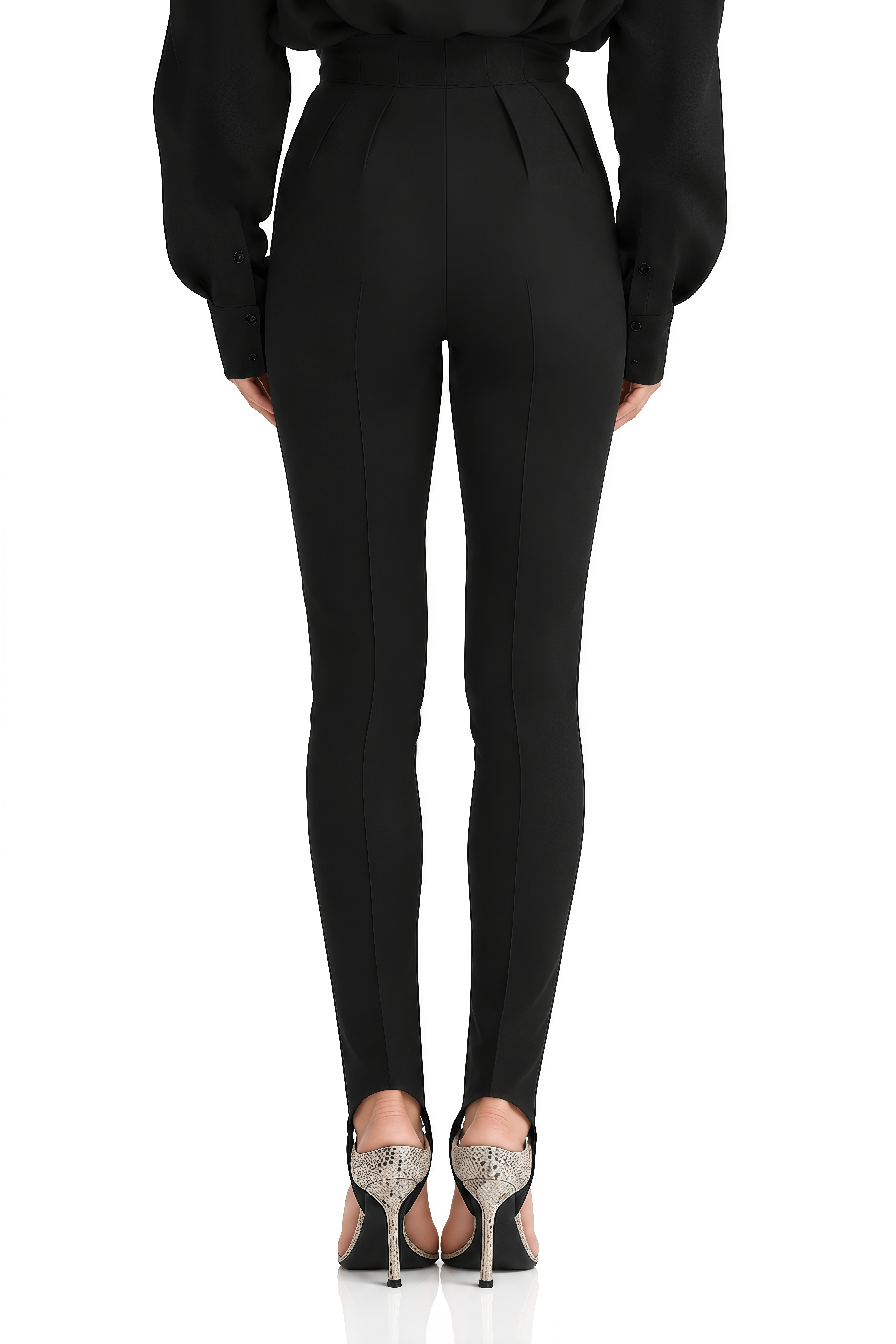 Maelle Black High Waist Sculpted Seam Leggings