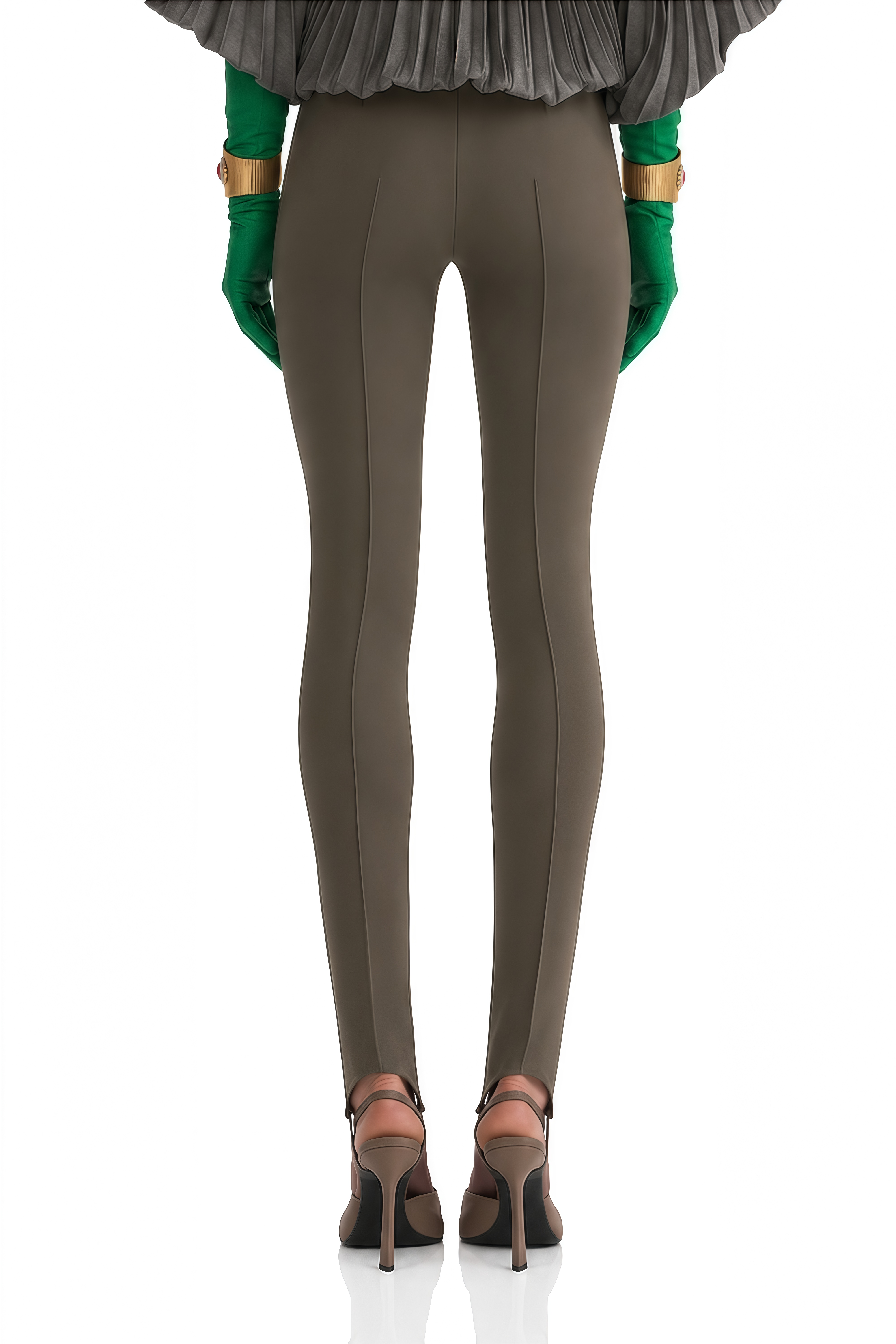 Maelle Grey High Waist Sculpted Seam Leggings