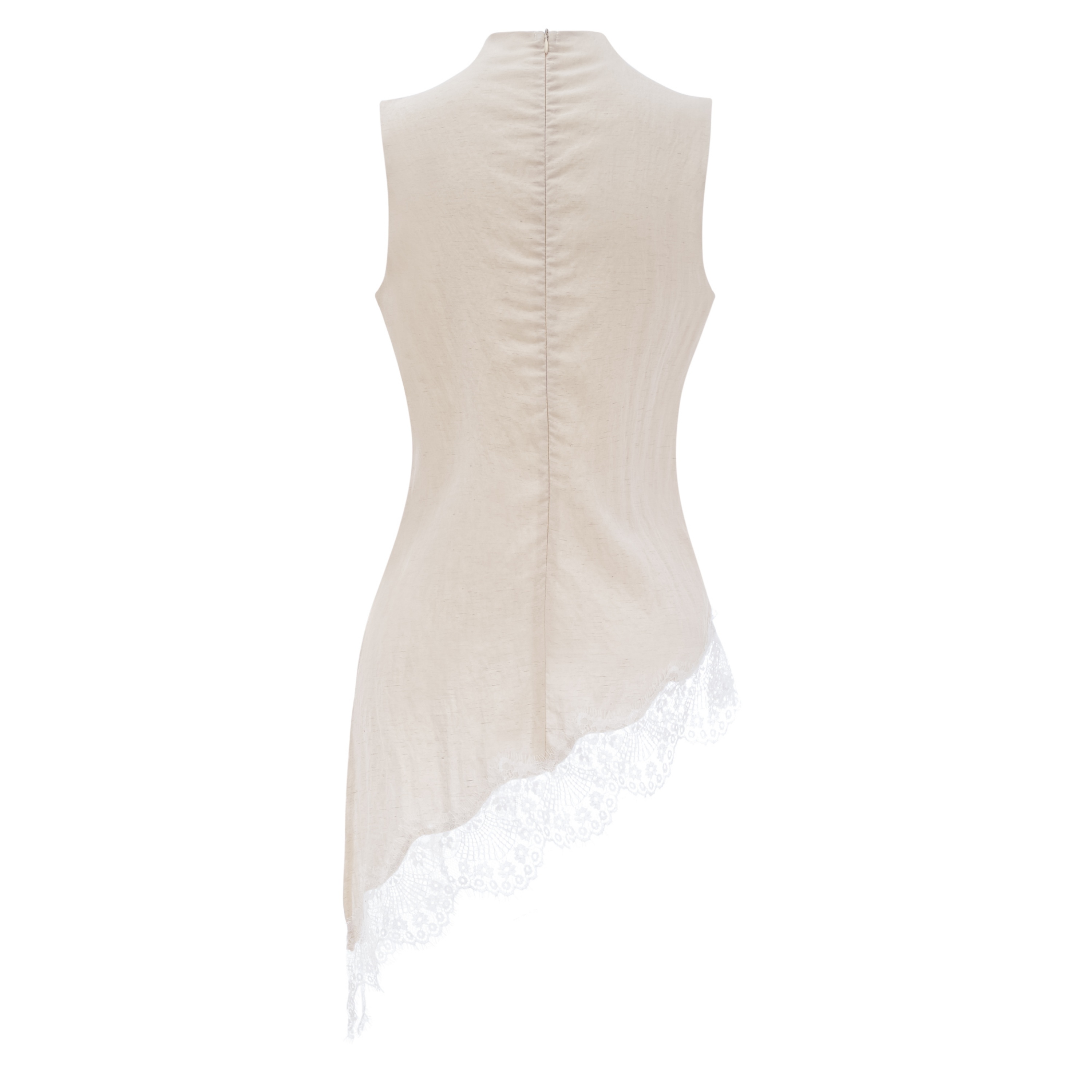Marlowe Neutral High Neck Top & Lace Shorts Set
