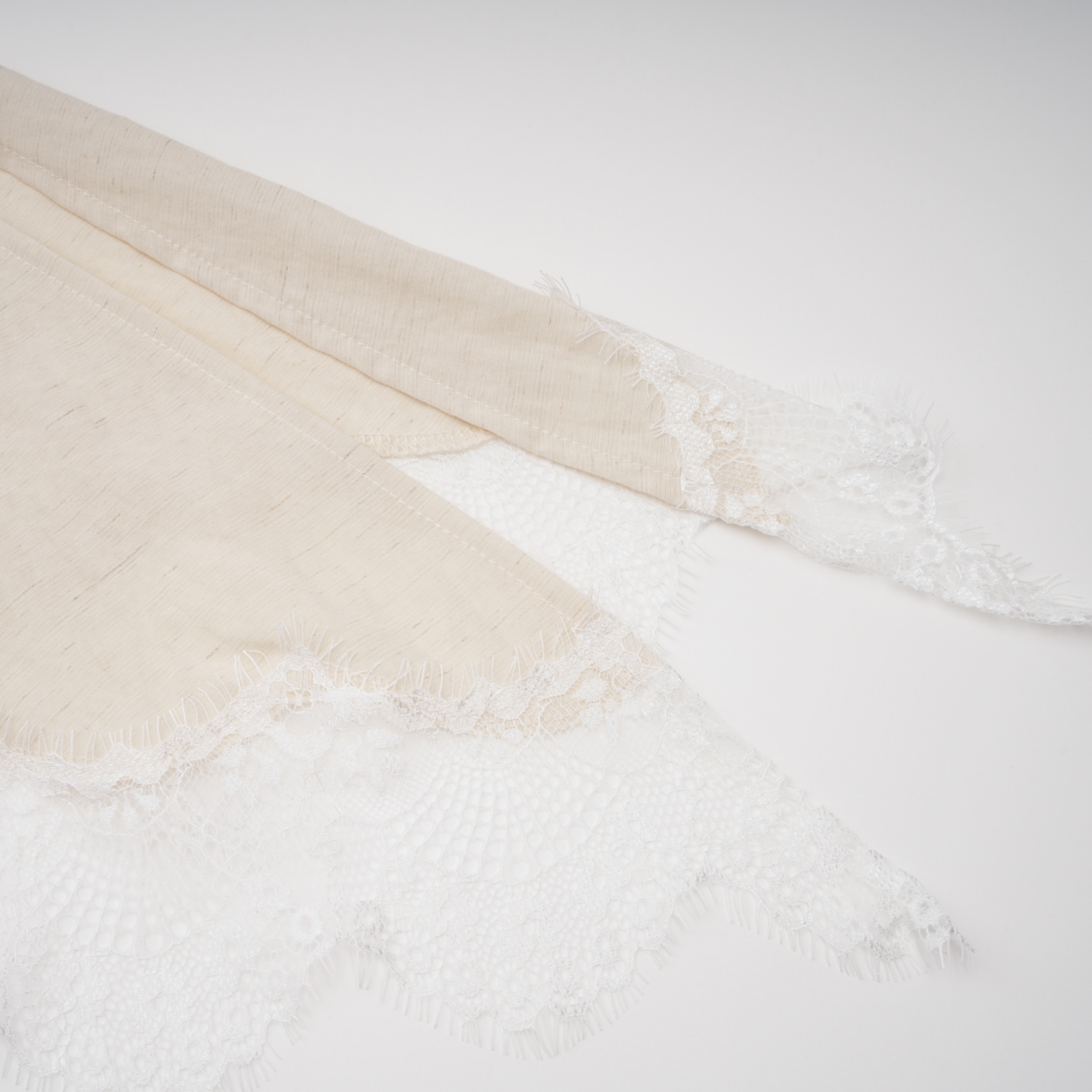 Marlowe Neutral High Neck Top & Lace Shorts Set