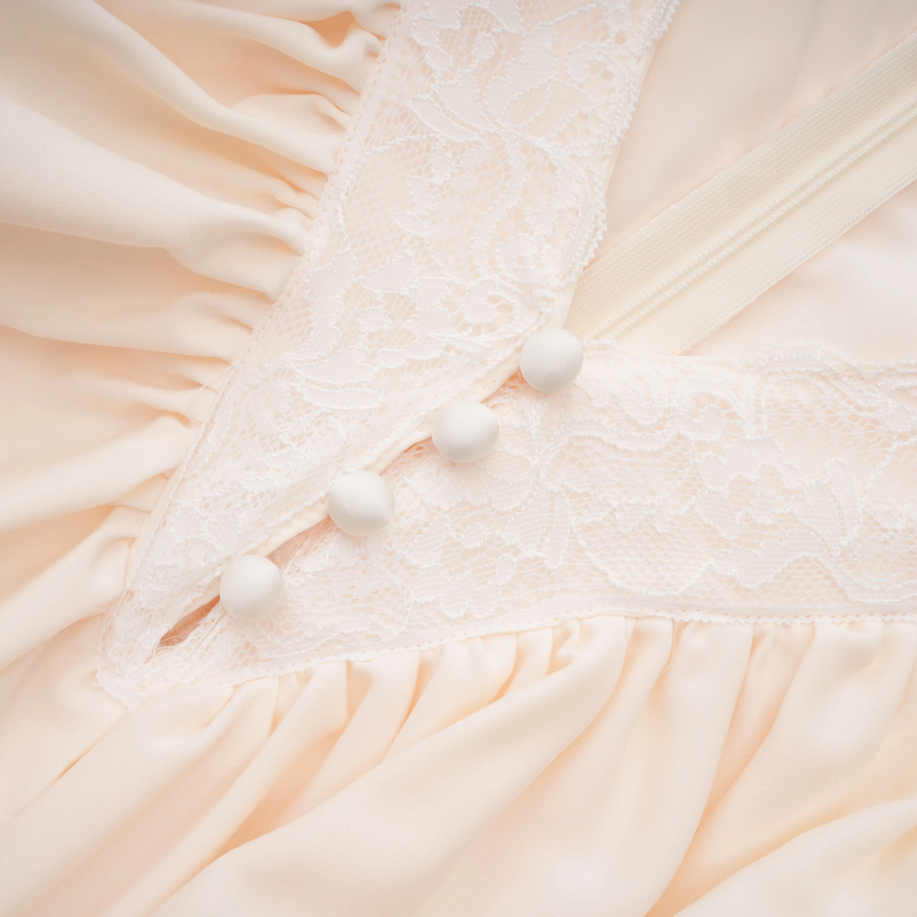 Nani Cream Plunge Neck Satin Jumpsuit with Lace Panels