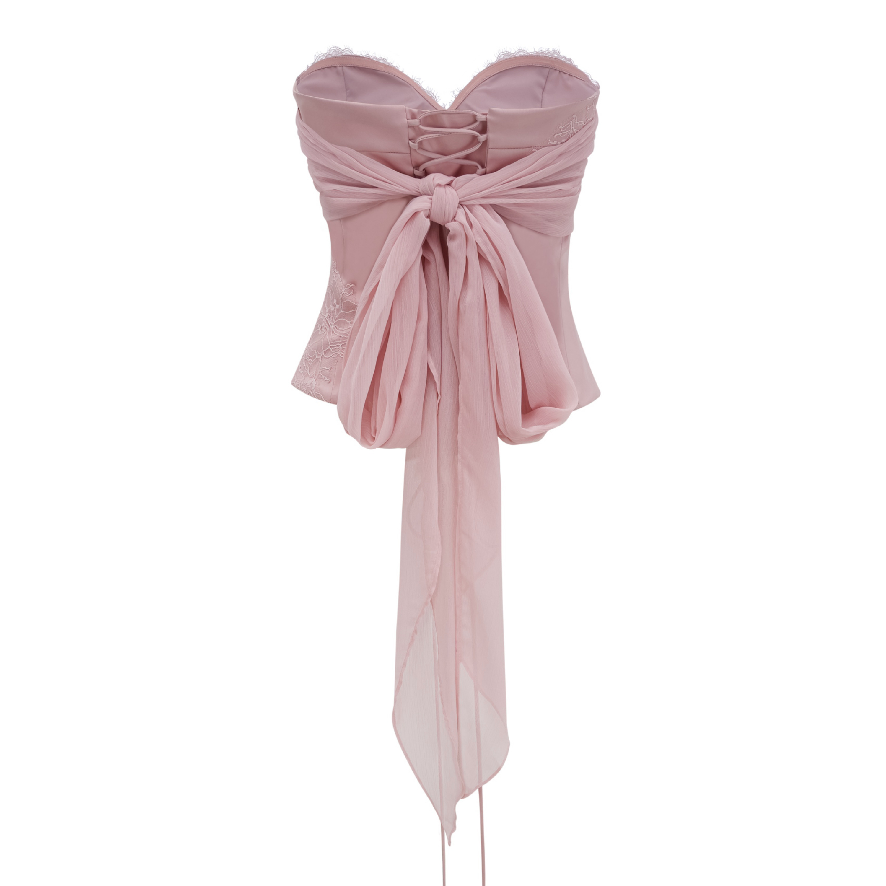 Noelie Pink Lace Strapless Top & Skirt Set
