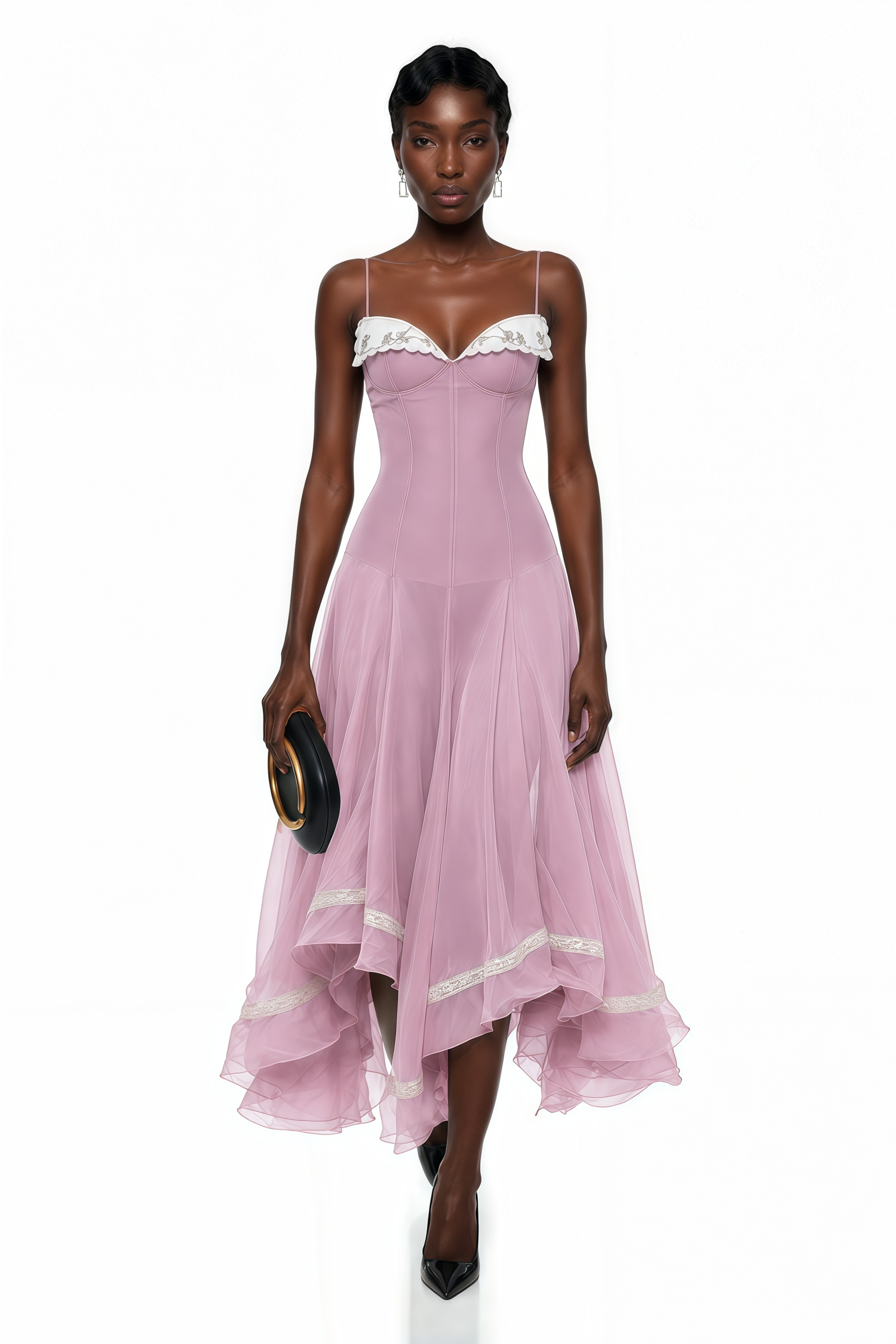 Nuria Pink Asymmetrical Midi Dress – Miss Rosier - Women's Online