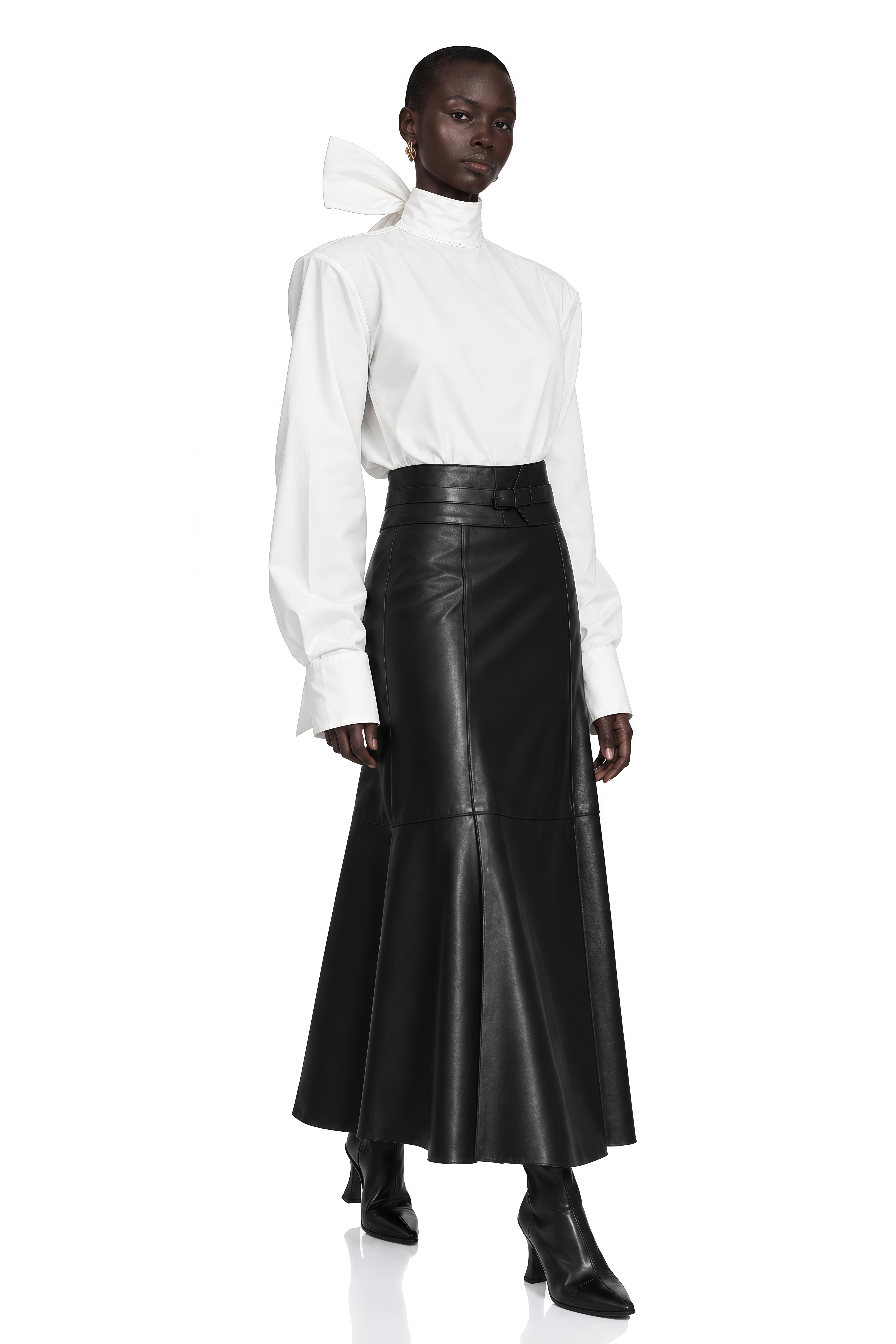Oaklyn White Bow Tie Long Sleeve Blouse