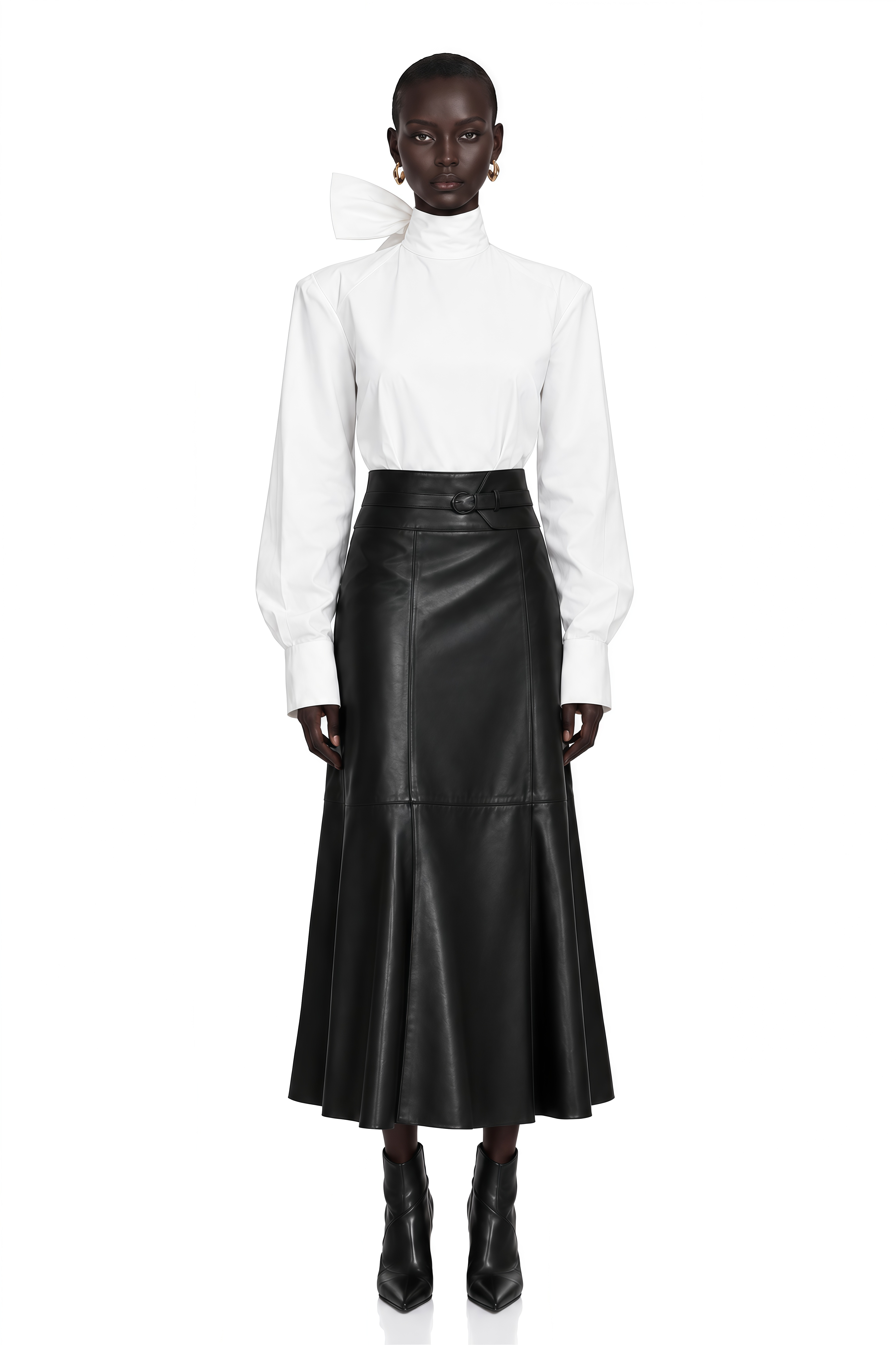 Oaklyn White Bow Tie Long Sleeve Blouse