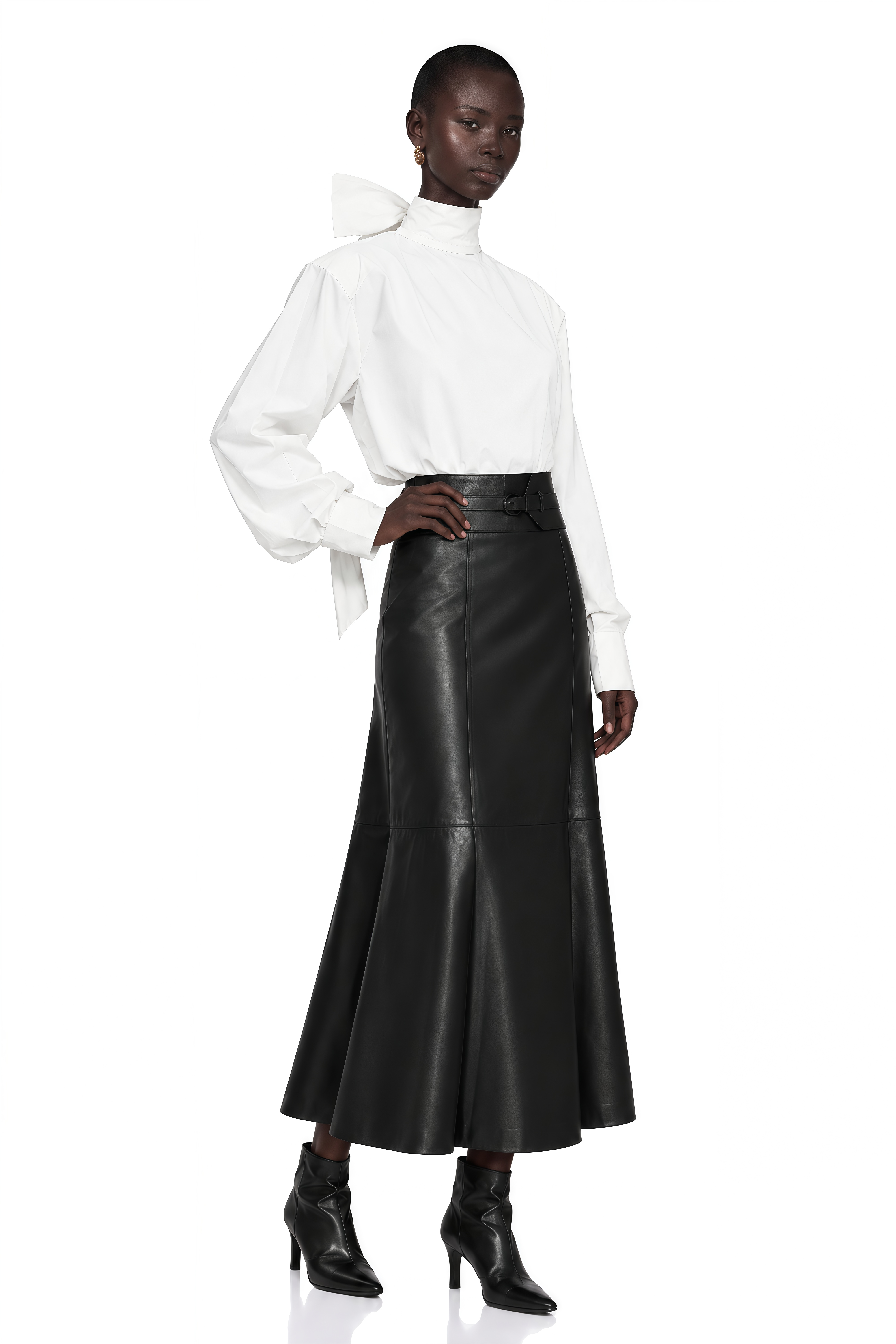 Oaklyn White Bow Tie Long Sleeve Blouse