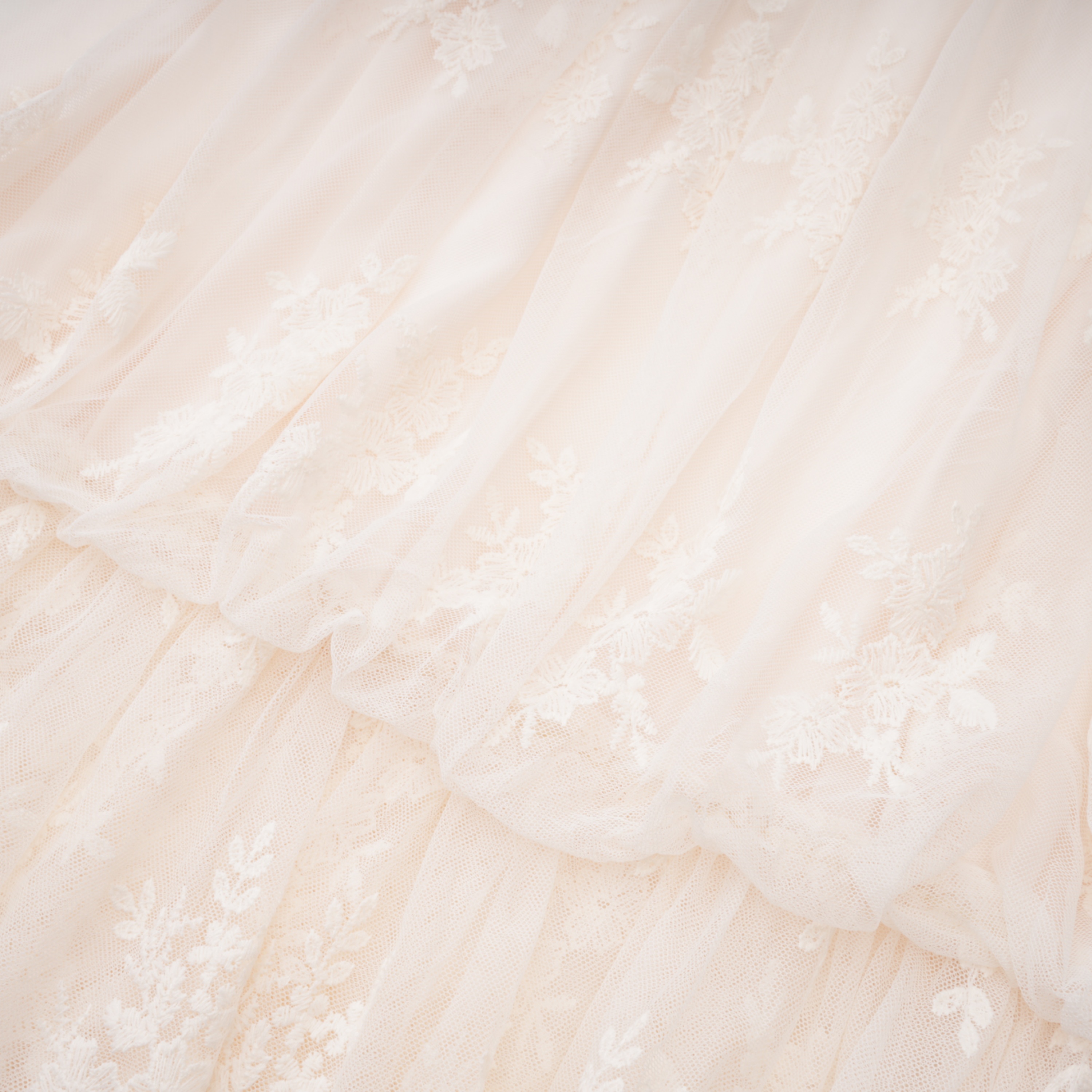 Ocean Cream Lace Ruffled Maxi Dress
