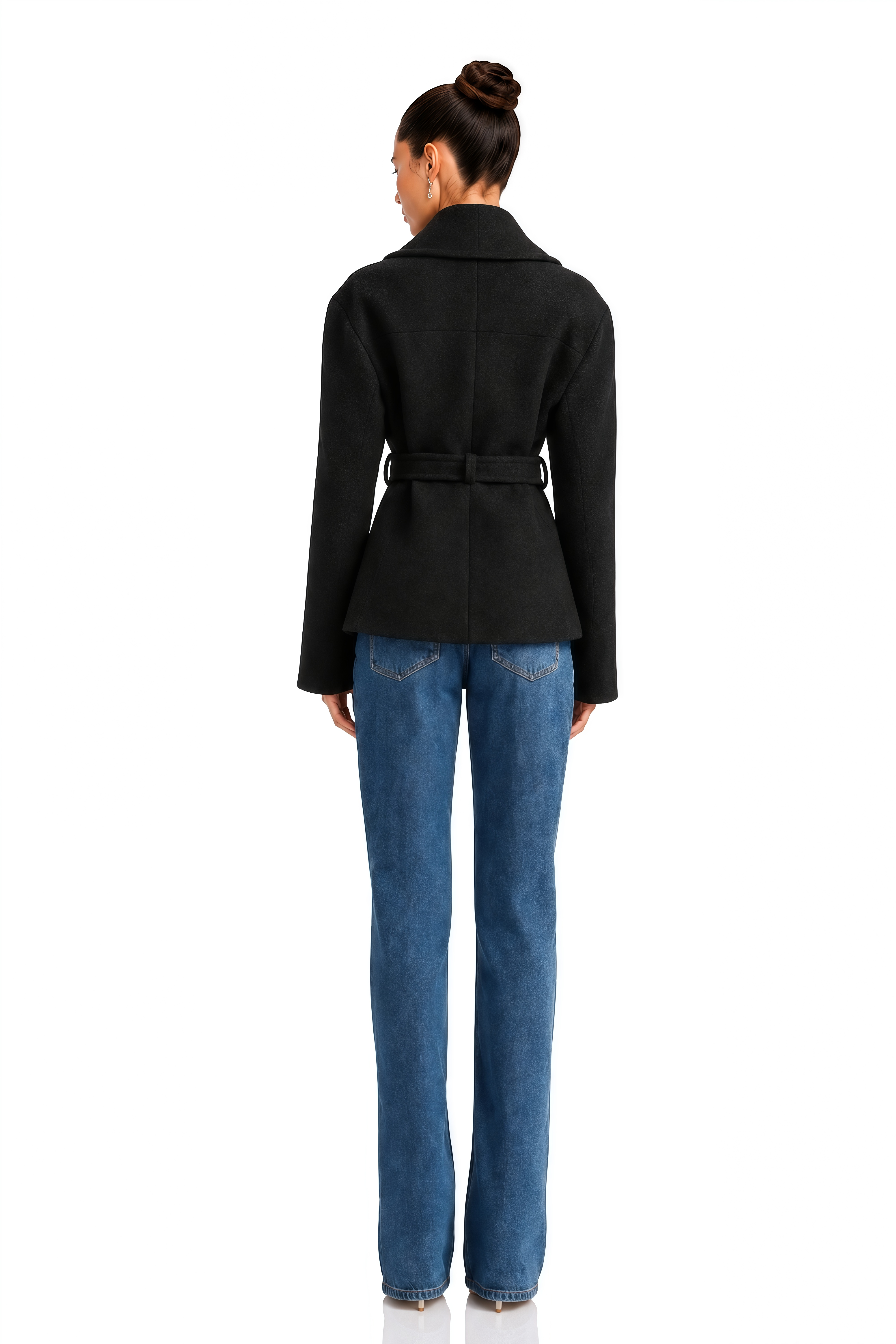 Ofelia Black Belted Tailored Blazer Jacket