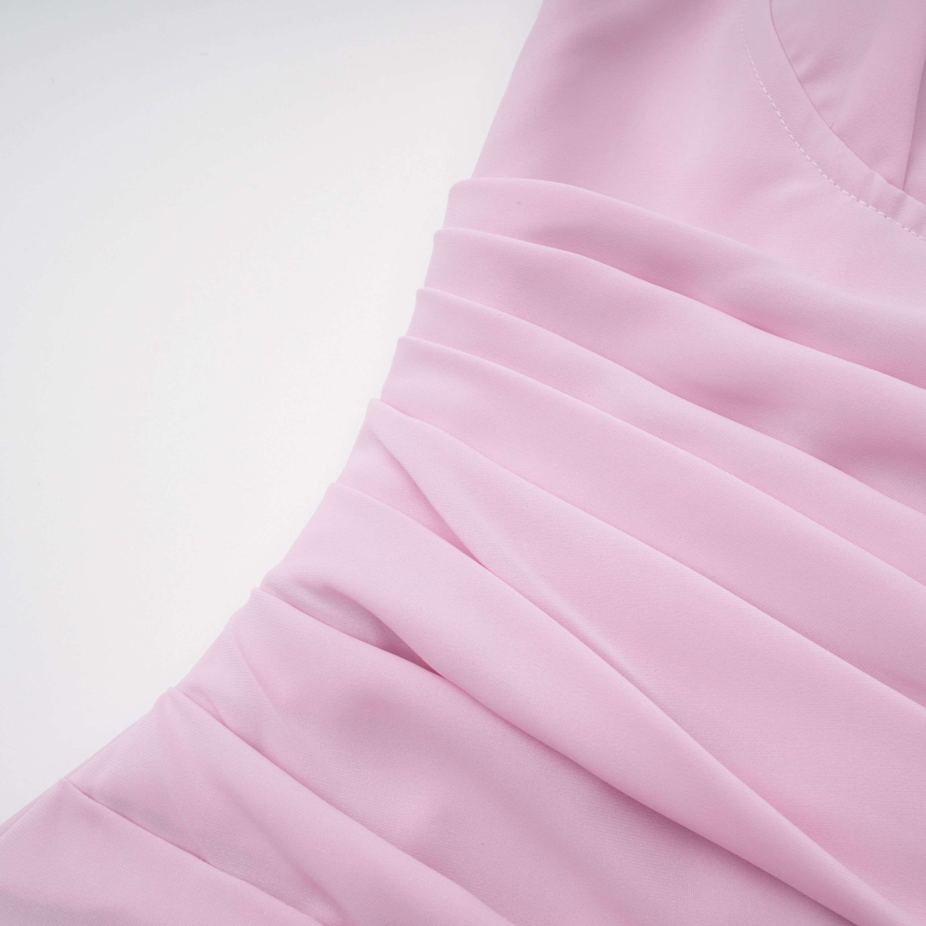 Ombeline Pink Halterneck Ruched Maxi Dress with Slit