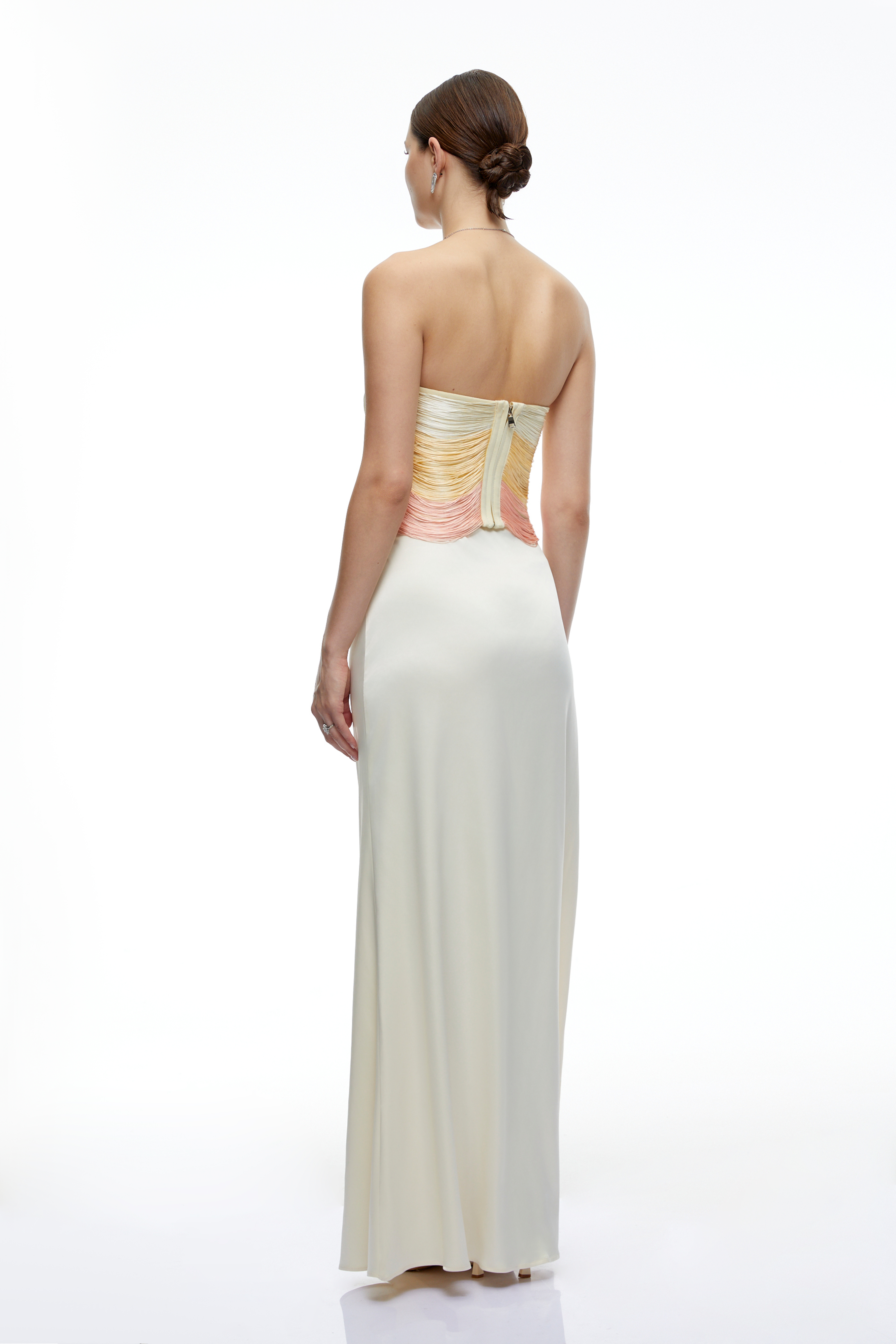 Ondine Yellow Fringe Sleeveless Top & Maxi Skirt Set