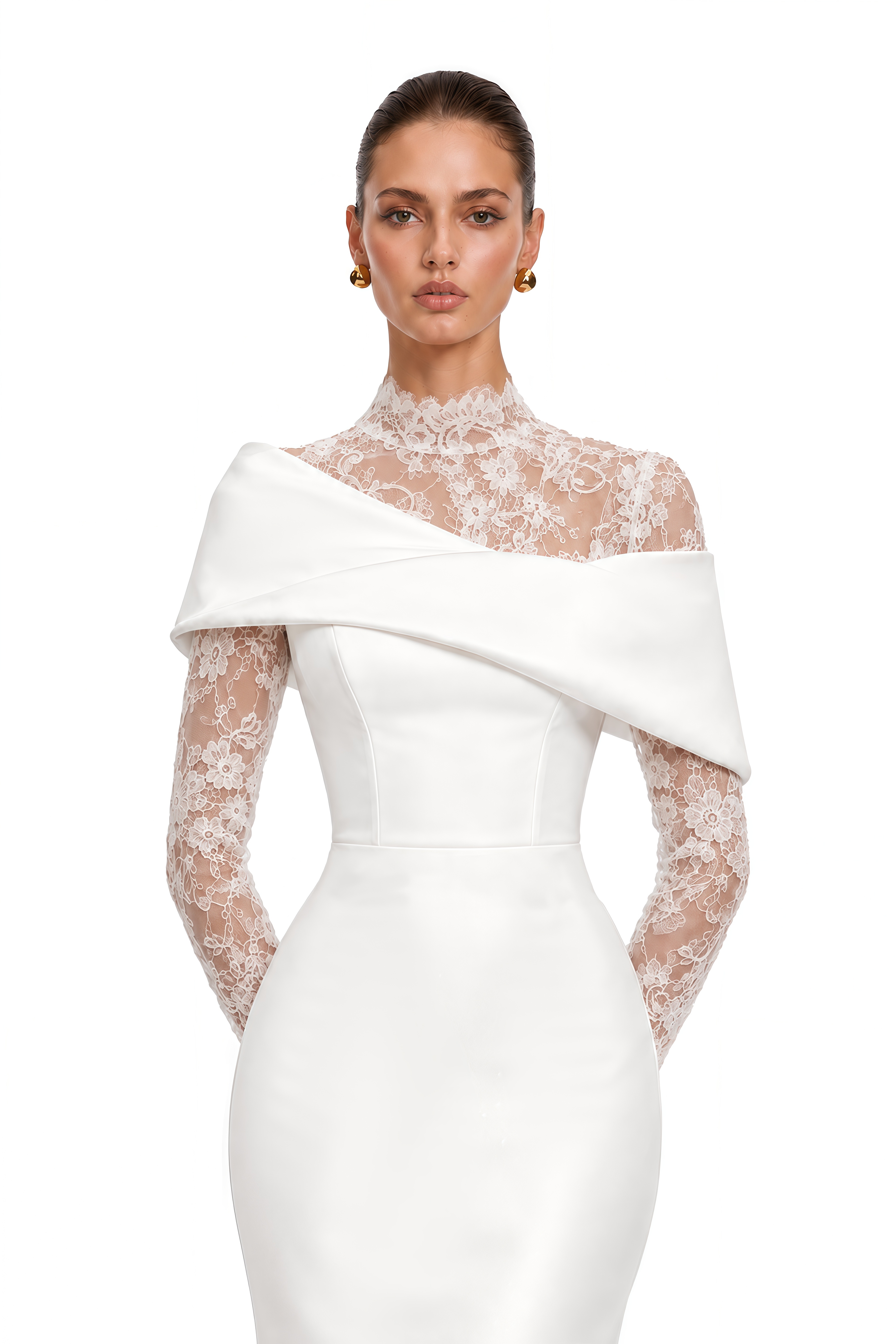 Ophelia Ivory Lace Off Shoulder Mermaid Maxi Dress