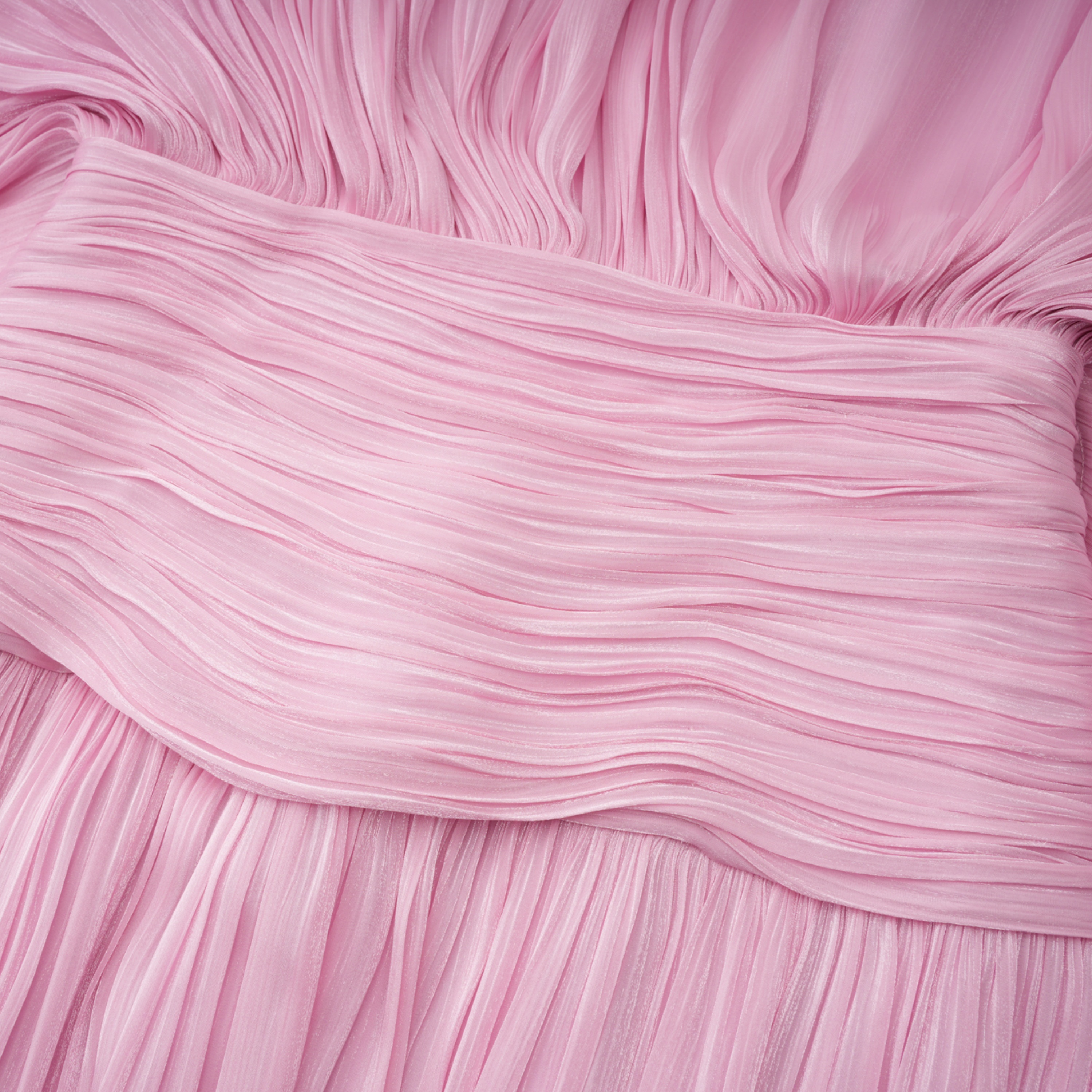 Ophelia Pink Pleated Glossy Maxi Dress