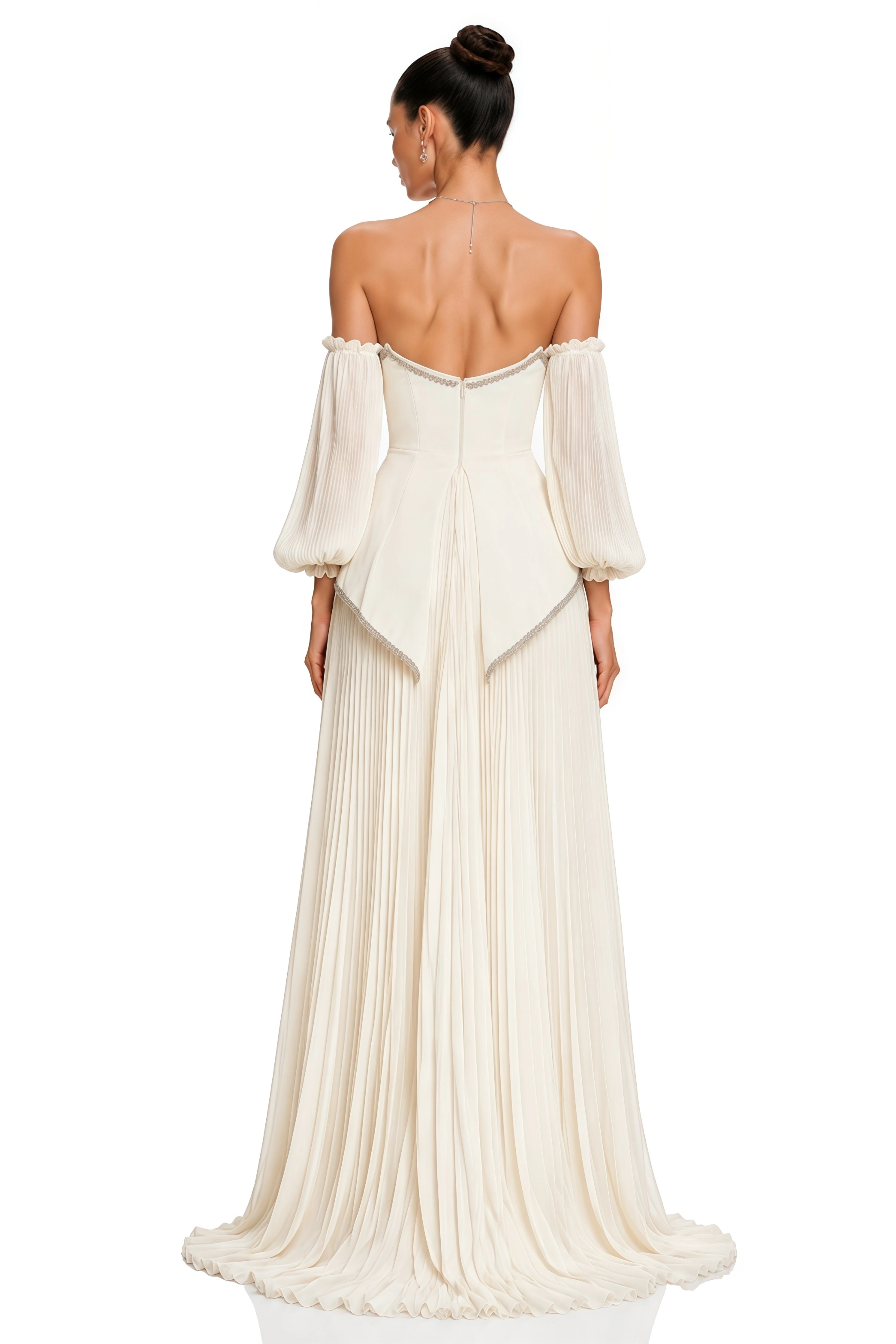 Oriane White Off Shoulder Puff Sleeve Maxi Dress