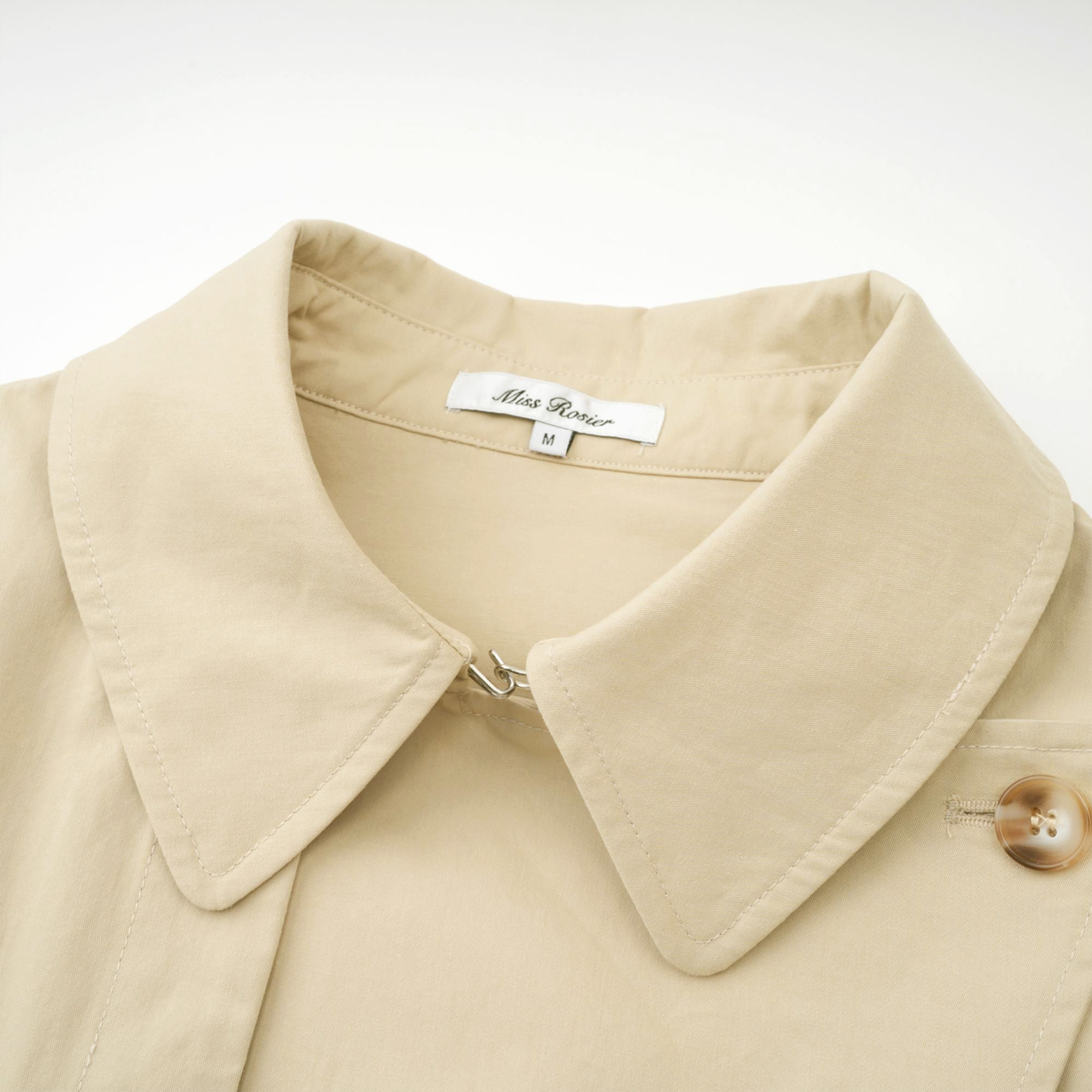 Priscille Khaki Asymmetrical Trench Style Playsuit
