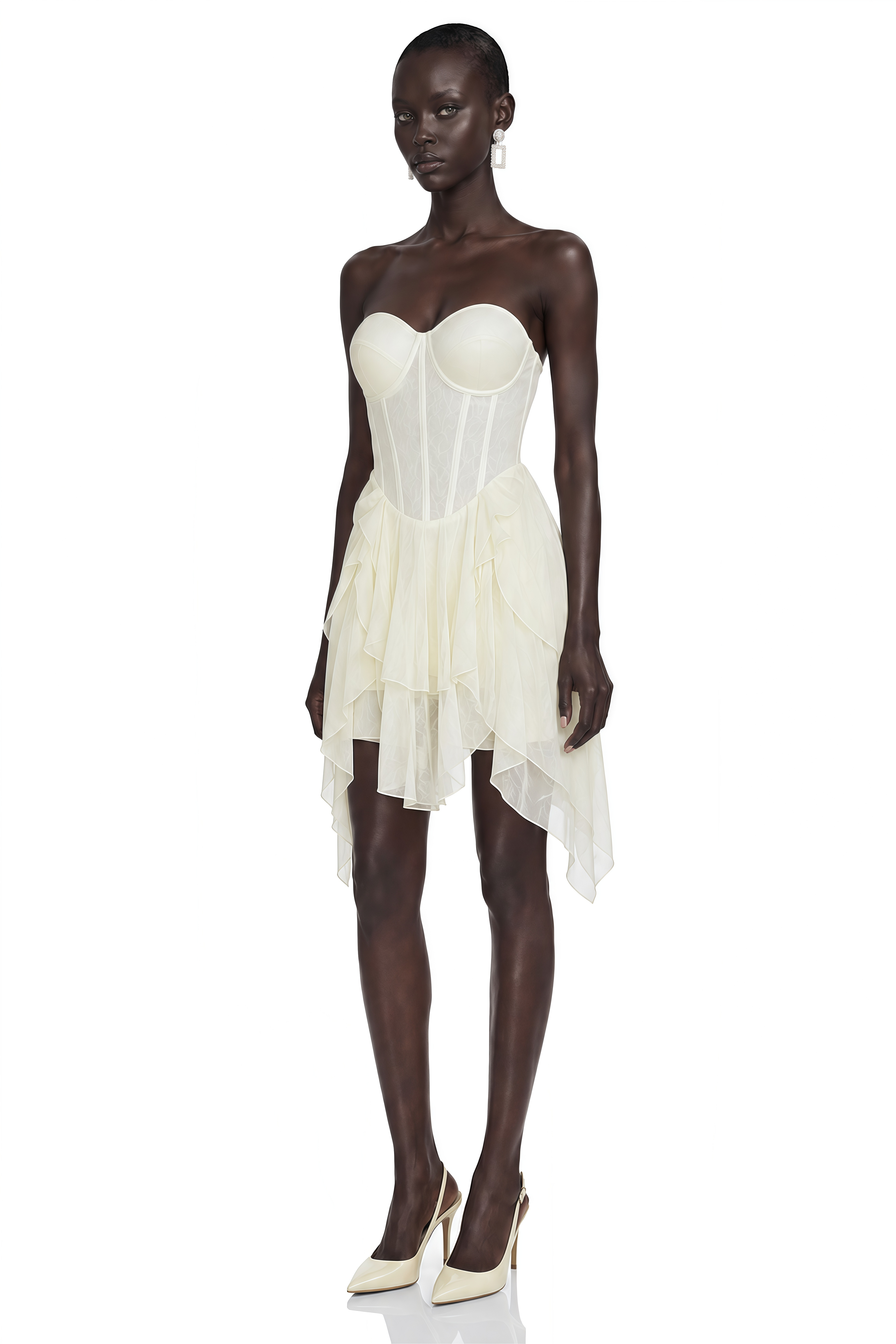 Raelynn White Strapless Ruched Mini Dress