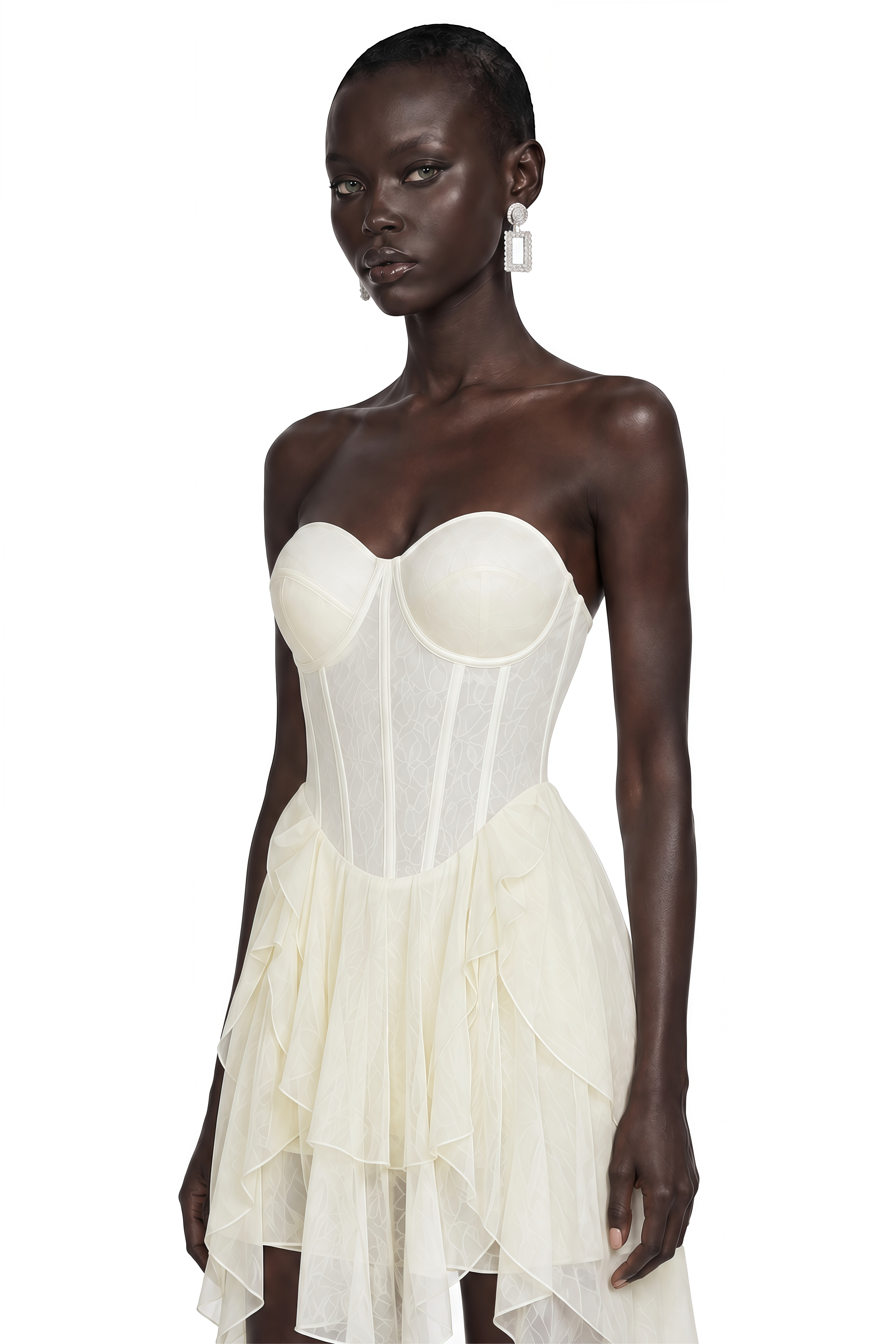 Raelynn White Strapless Ruched Mini Dress