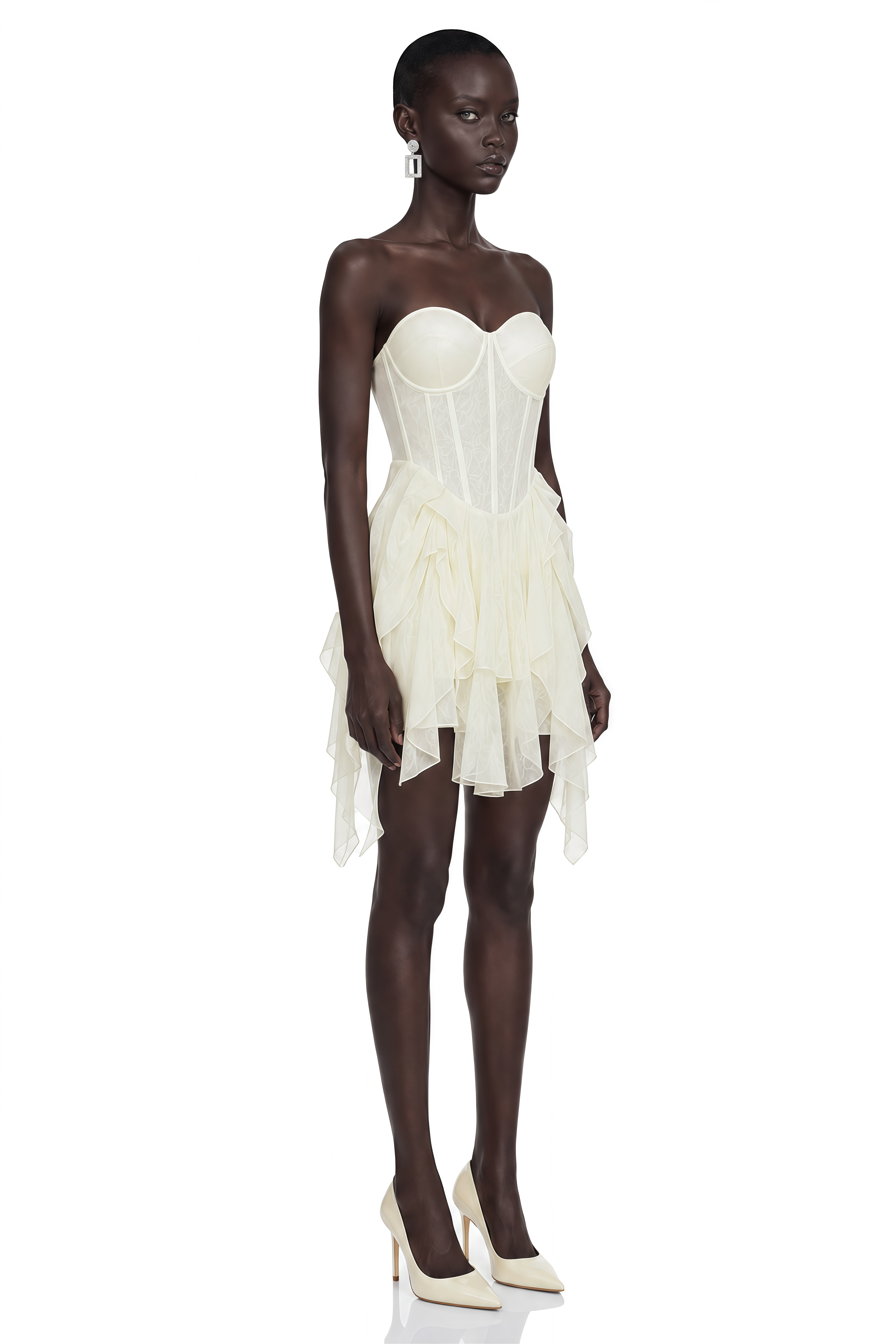 Raelynn White Strapless Ruched Mini Dress