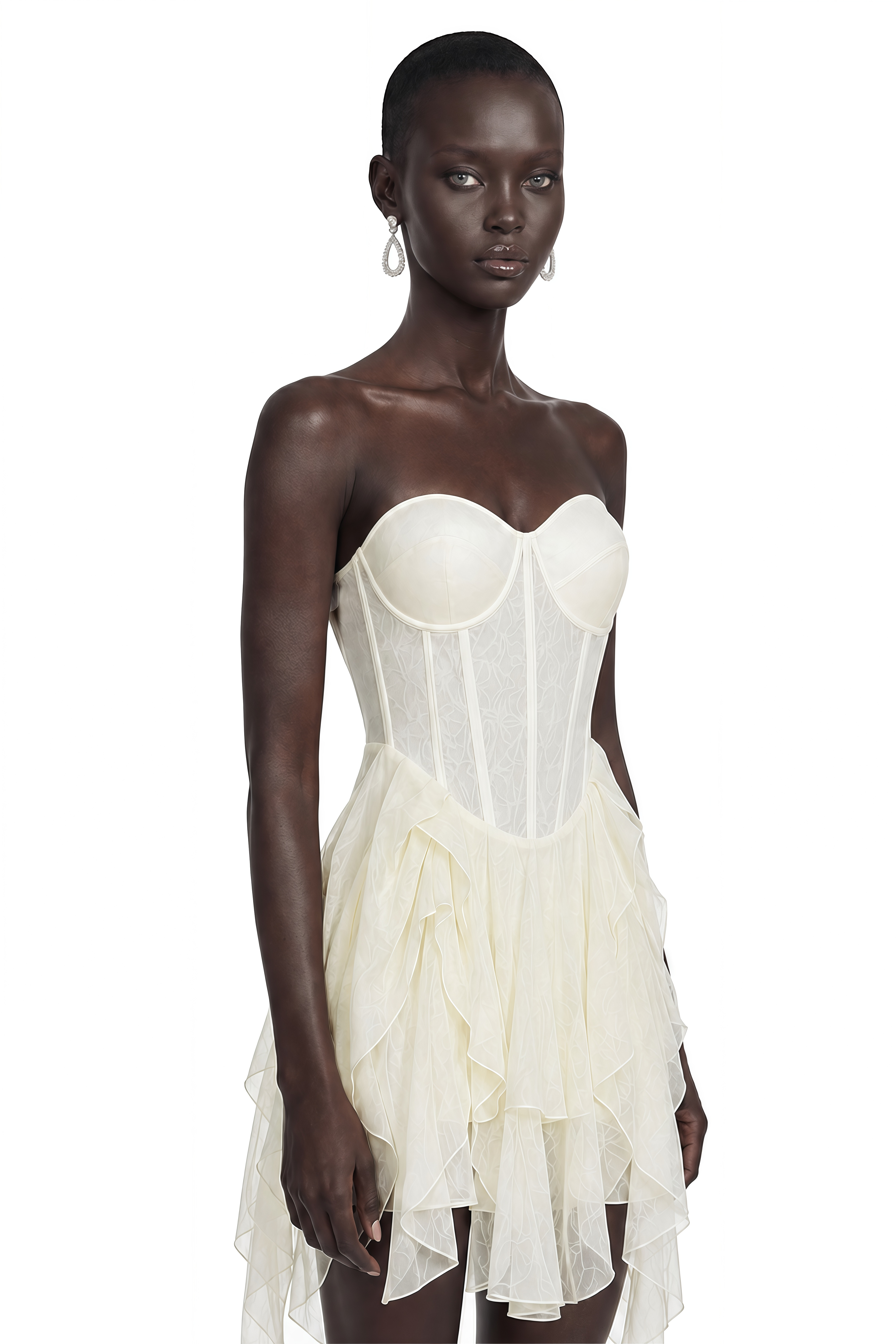 Raelynn White Strapless Ruched Mini Dress
